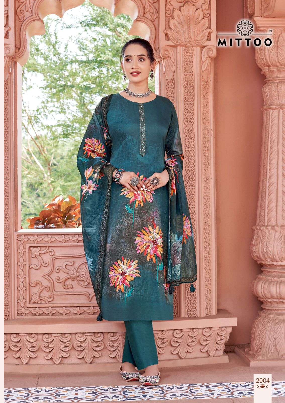 MITTOO NIHAAR SATIN PRINT FANCY LADIES KURTI COMBO SET 