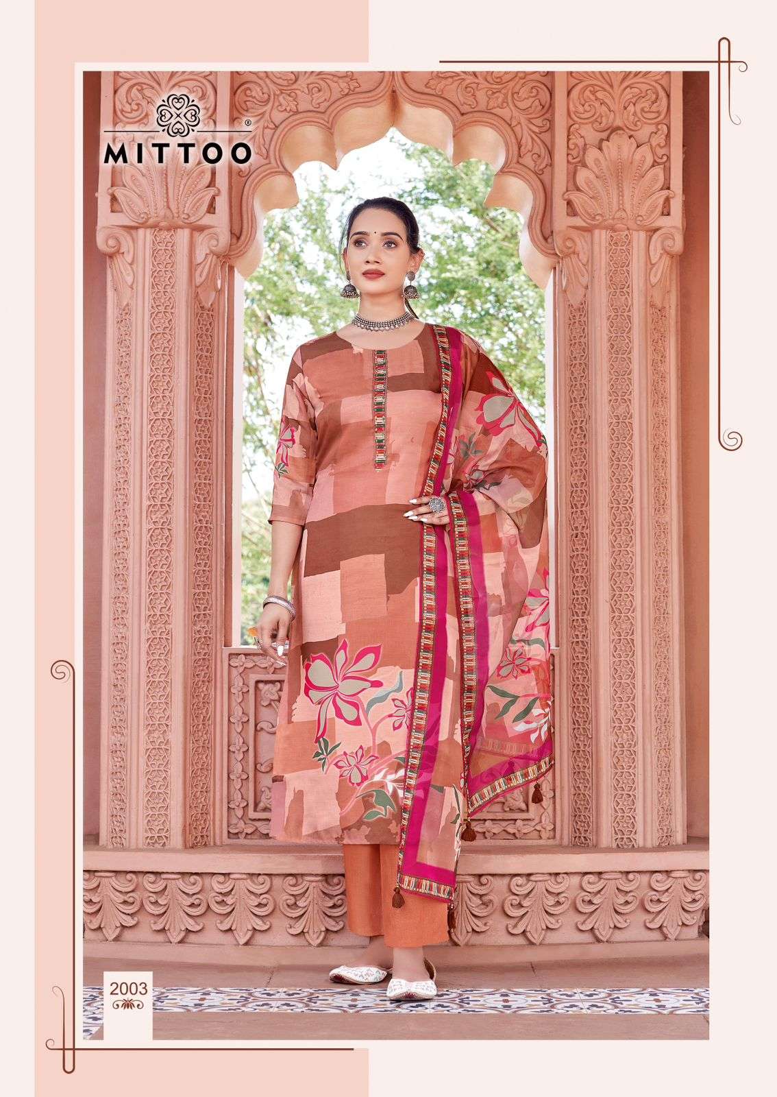 MITTOO NIHAAR SATIN PRINT FANCY LADIES KURTI COMBO SET 