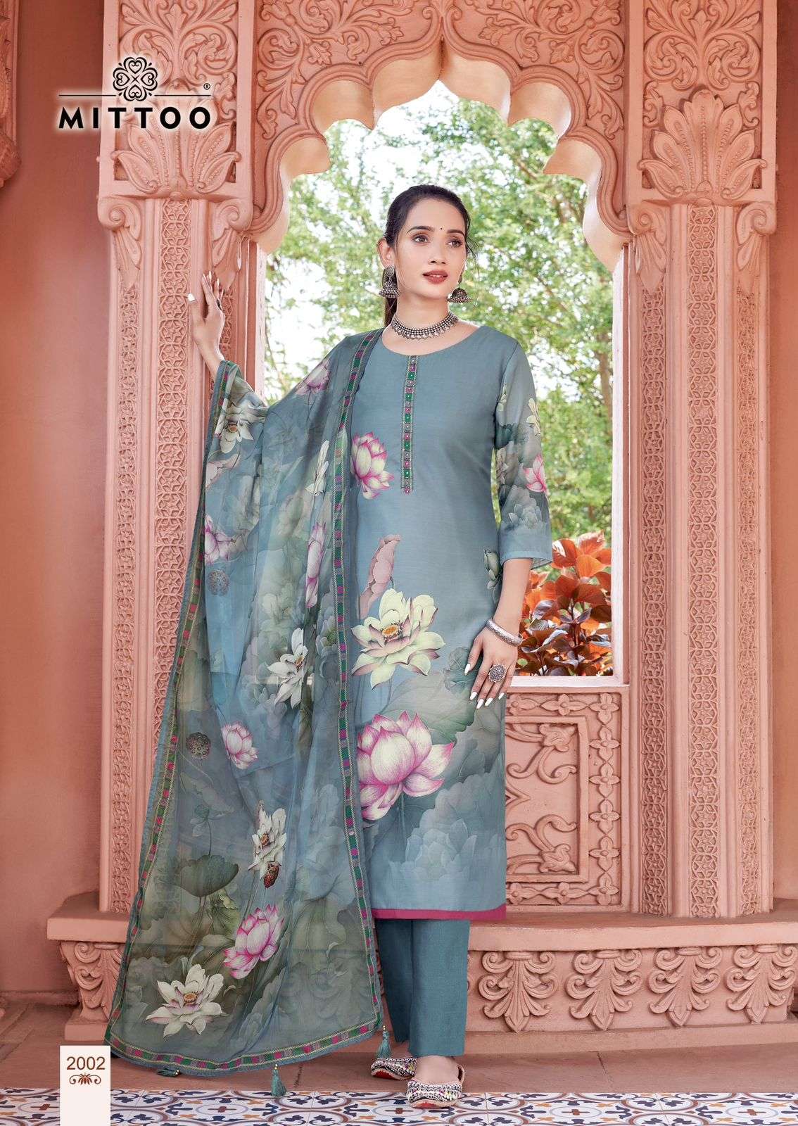MITTOO NIHAAR SATIN PRINT FANCY LADIES KURTI COMBO SET 