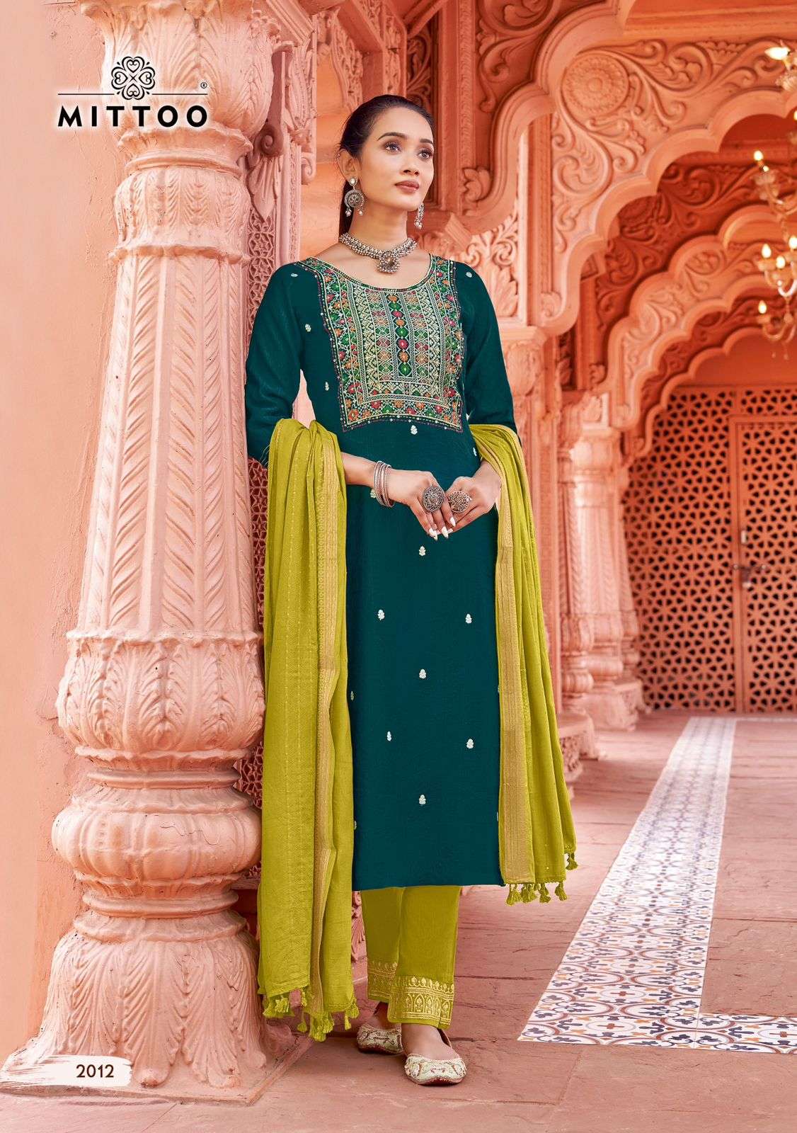 MITTOO SIMAYAA VOL 2 VISCOSE FANCY EMBROIDERIES KURTI COMBO SET 	