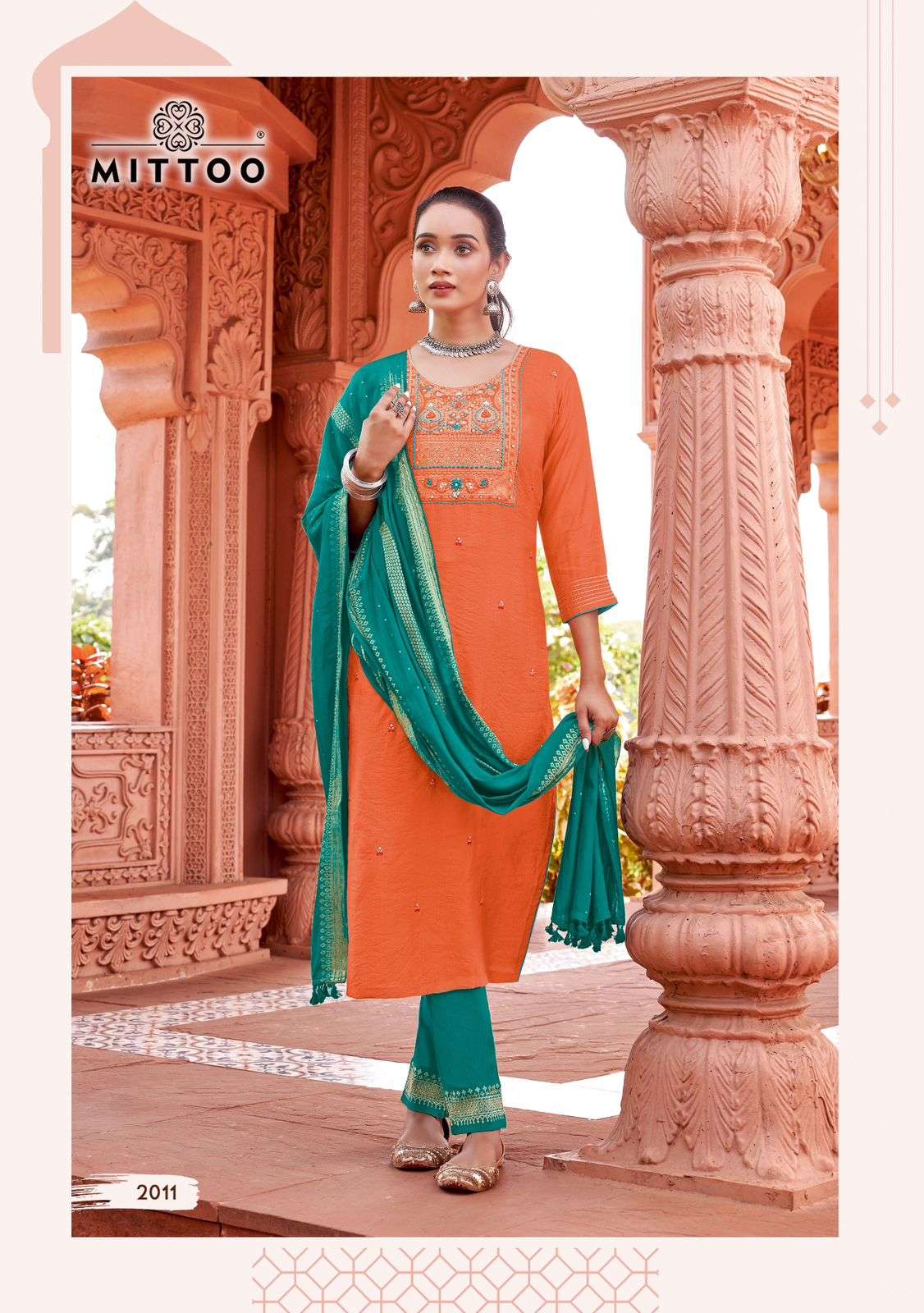 MITTOO SIMAYAA VOL 2 VISCOSE FANCY EMBROIDERIES KURTI COMBO SET 	