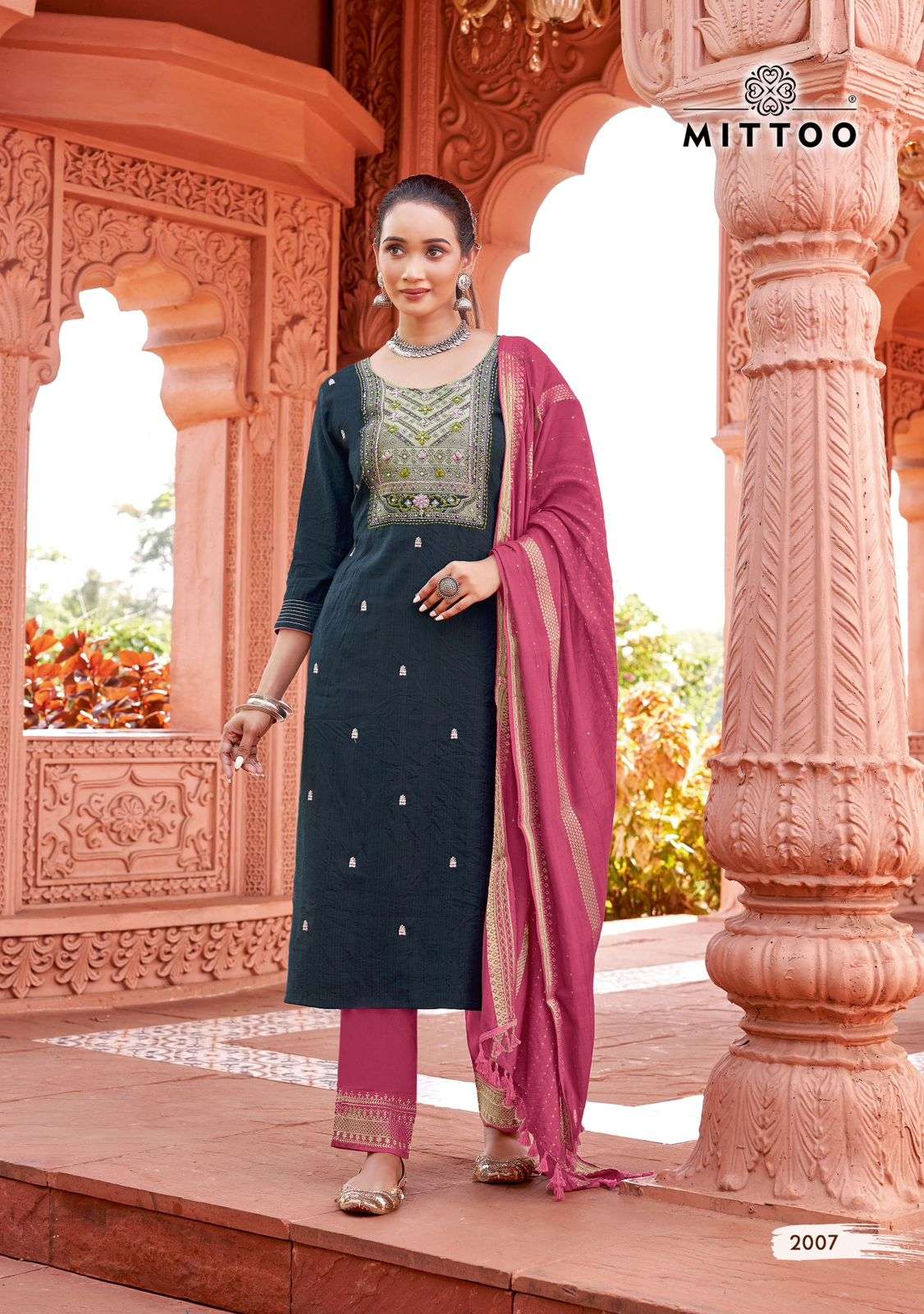 MITTOO SIMAYAA VOL 2 VISCOSE FANCY EMBROIDERIES KURTI COMBO SET 	