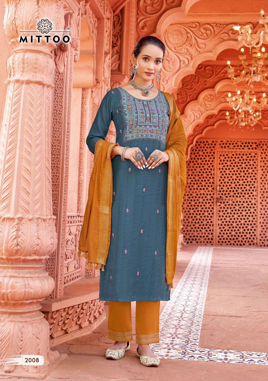 MITTOO SIMAYAA VOL 2 VISCOSE FANCY EMBROIDERIES KURTI COMBO SET 	