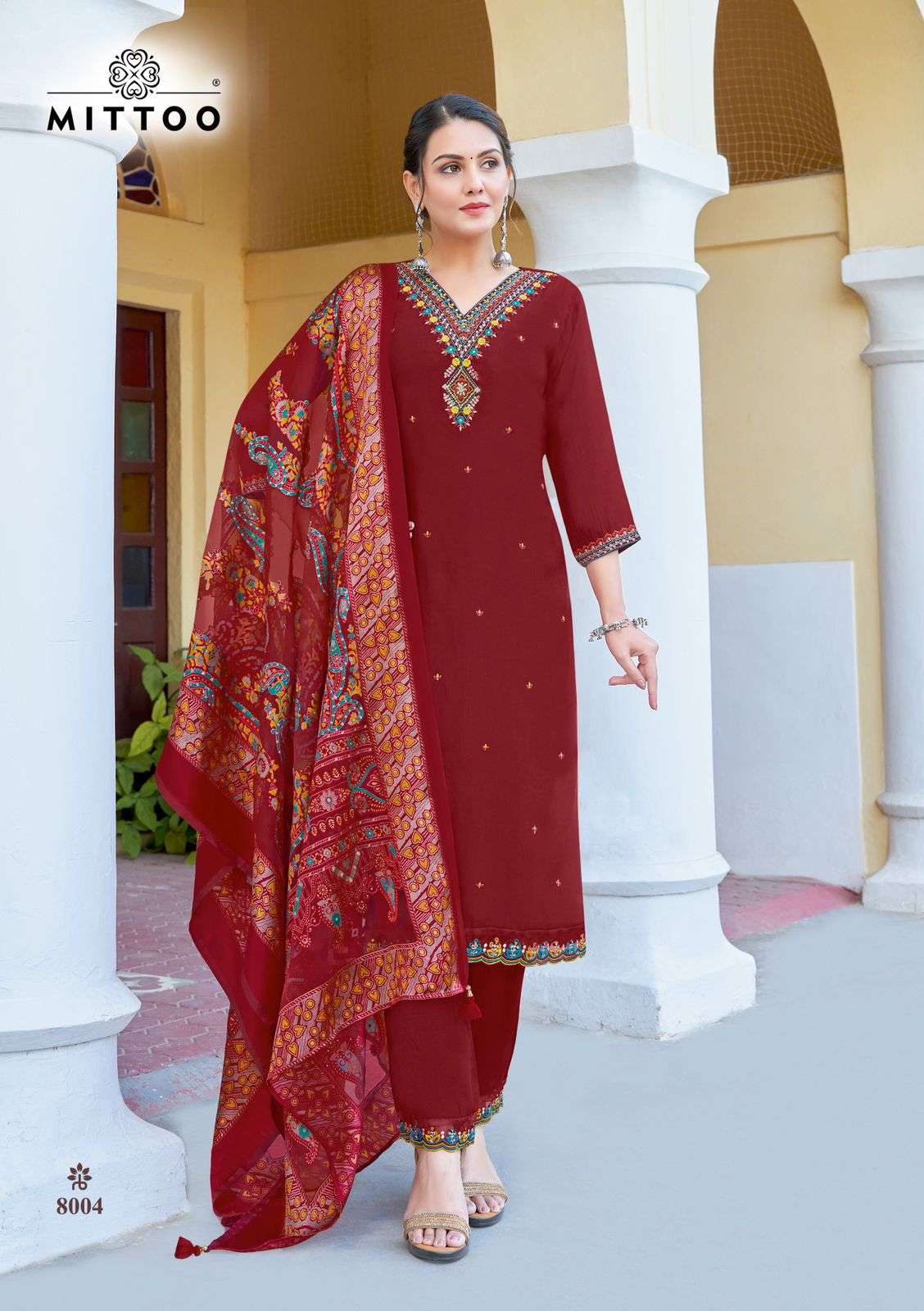 MITTOO VIVAH VISCOSE FANCY WORK LADIES KURTI COMBO SET