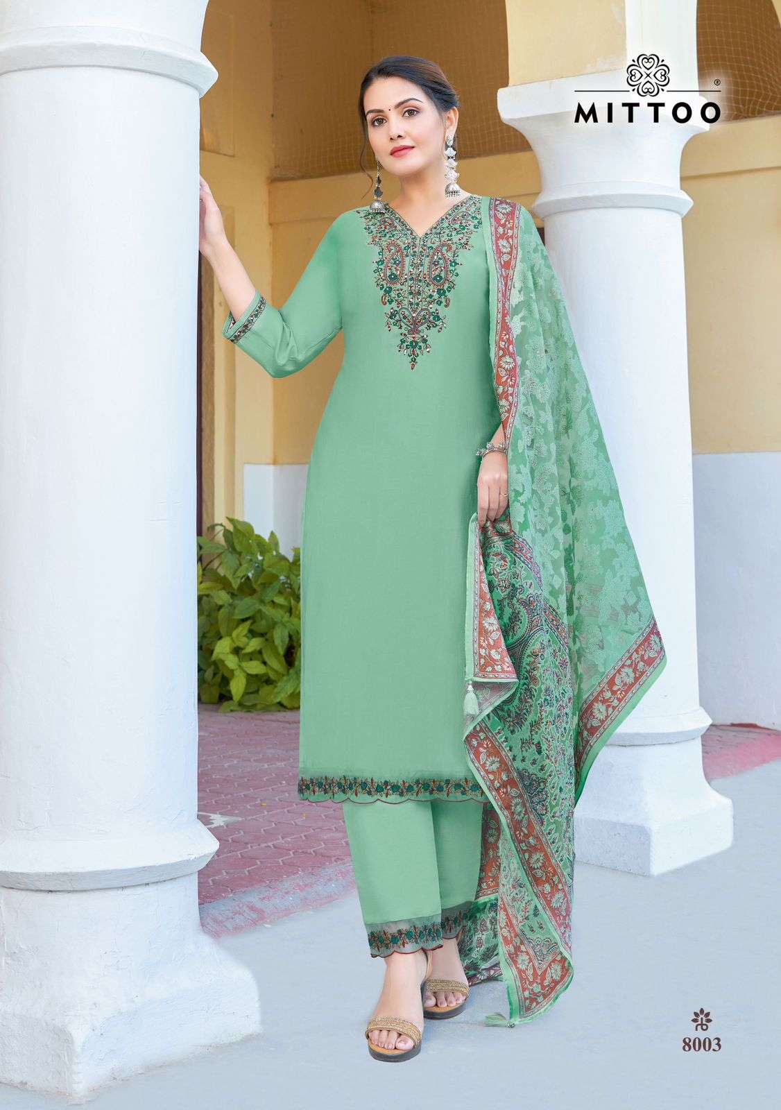 MITTOO VIVAH VISCOSE FANCY WORK LADIES KURTI COMBO SET