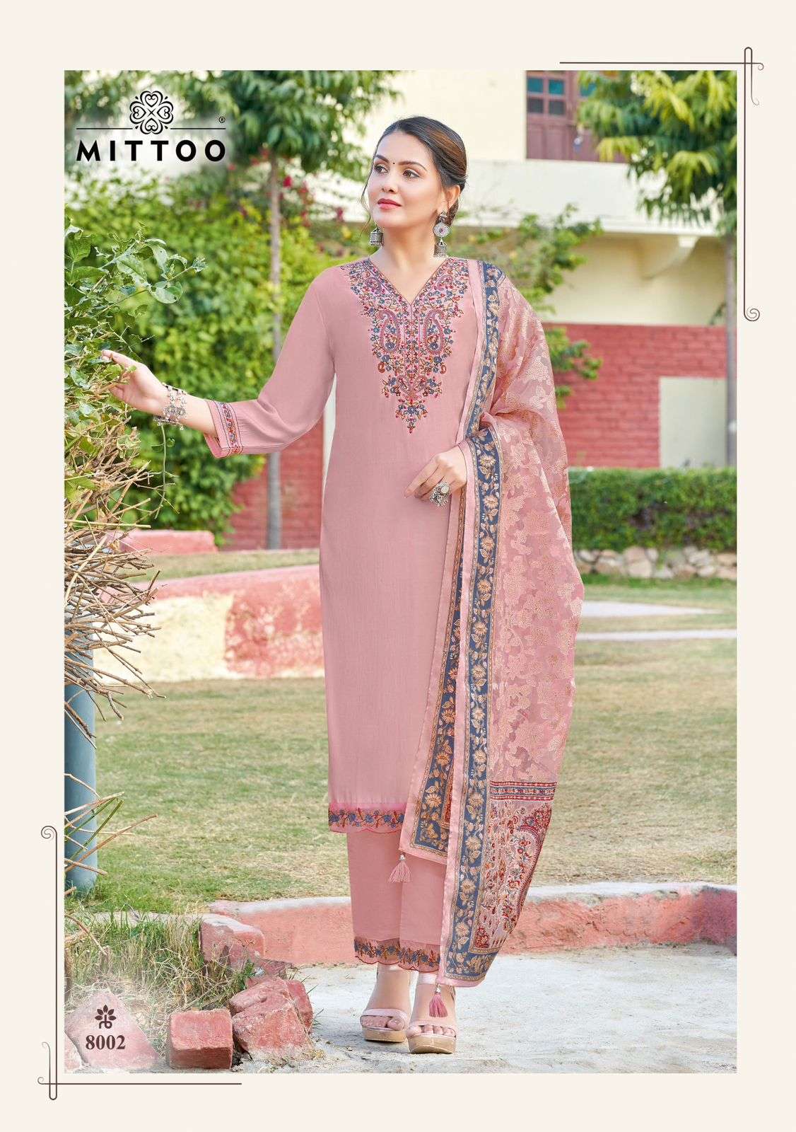 MITTOO VIVAH VISCOSE FANCY WORK LADIES KURTI COMBO SET