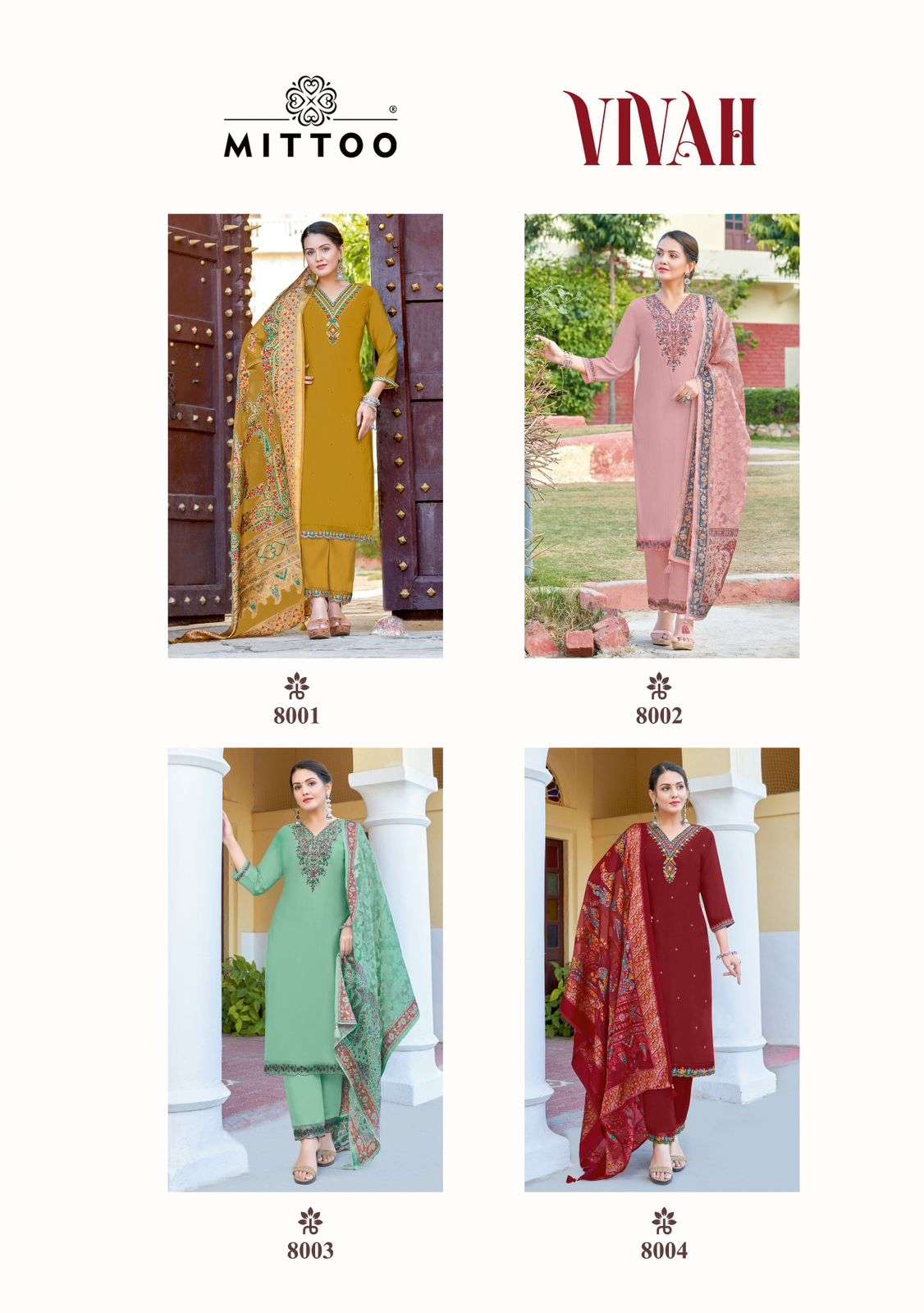 MITTOO VIVAH VISCOSE FANCY WORK LADIES KURTI COMBO SET