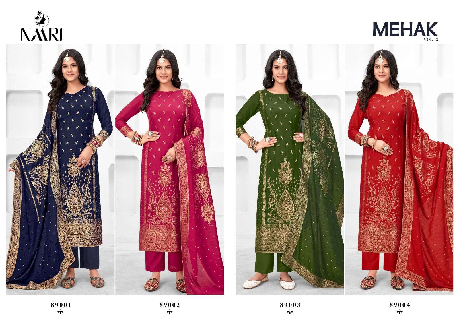 NAARI MEHAK VOL 2 JACQUARD SWAROVSKI WORK SUIT