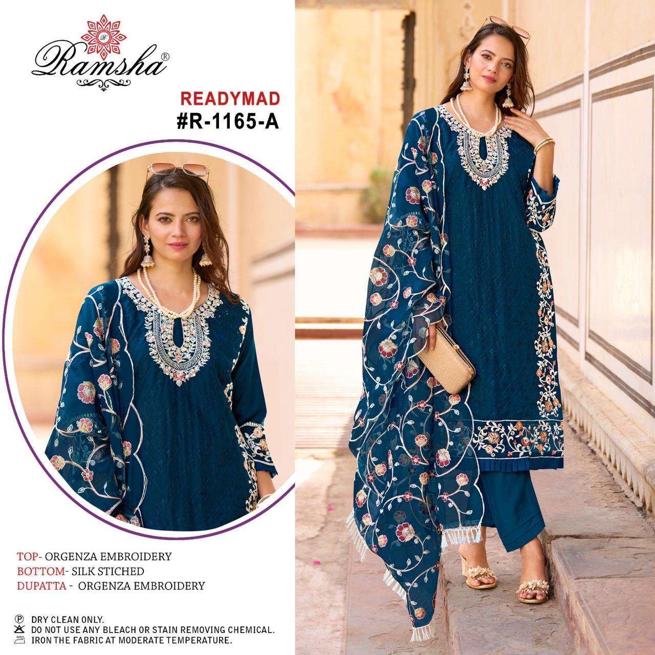 RAMSHA R 1165 NX ORGANZA HEAVY EMBROIDEREY DESIGNER SUIT
