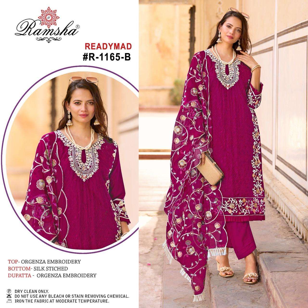RAMSHA R 1165 NX ORGANZA HEAVY EMBROIDEREY DESIGNER SUIT