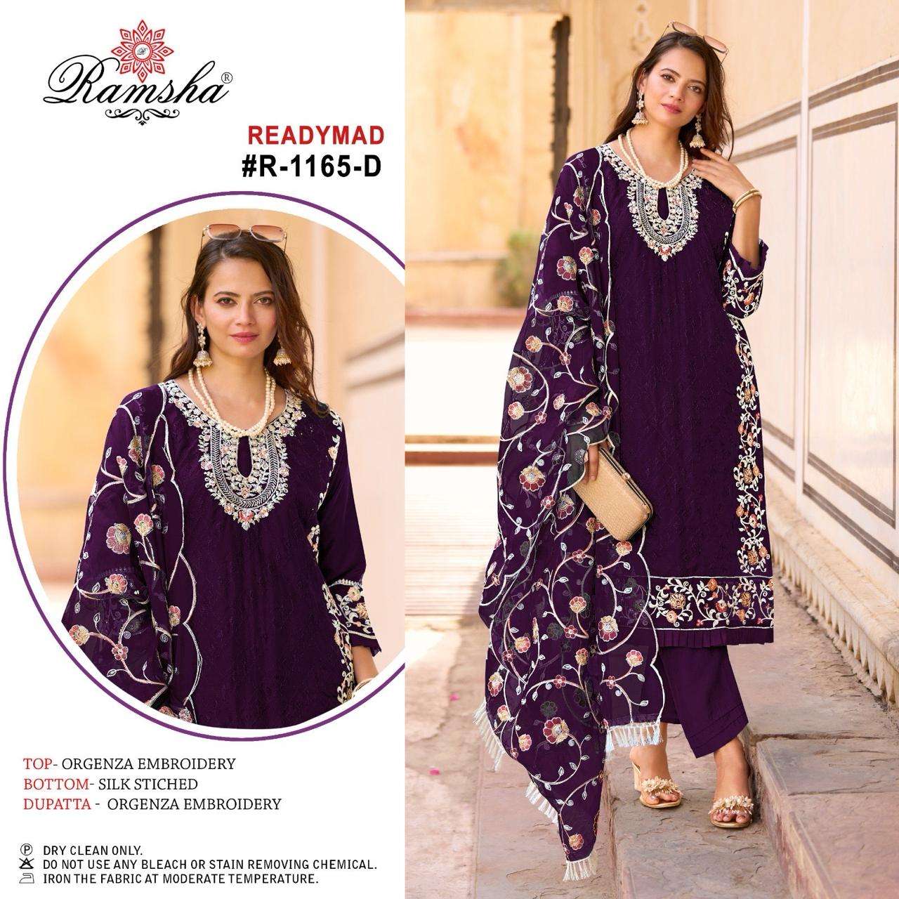 RAMSHA R 1165 NX ORGANZA HEAVY EMBROIDEREY DESIGNER SUIT