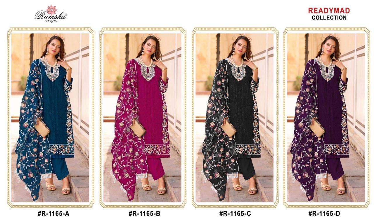 RAMSHA R 1165 NX ORGANZA HEAVY EMBROIDEREY DESIGNER SUIT