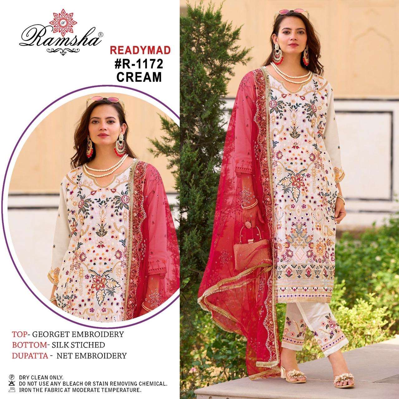 RAMSHA R 1172 GEORGETTE HEAVY EMBROIDERED SUIT