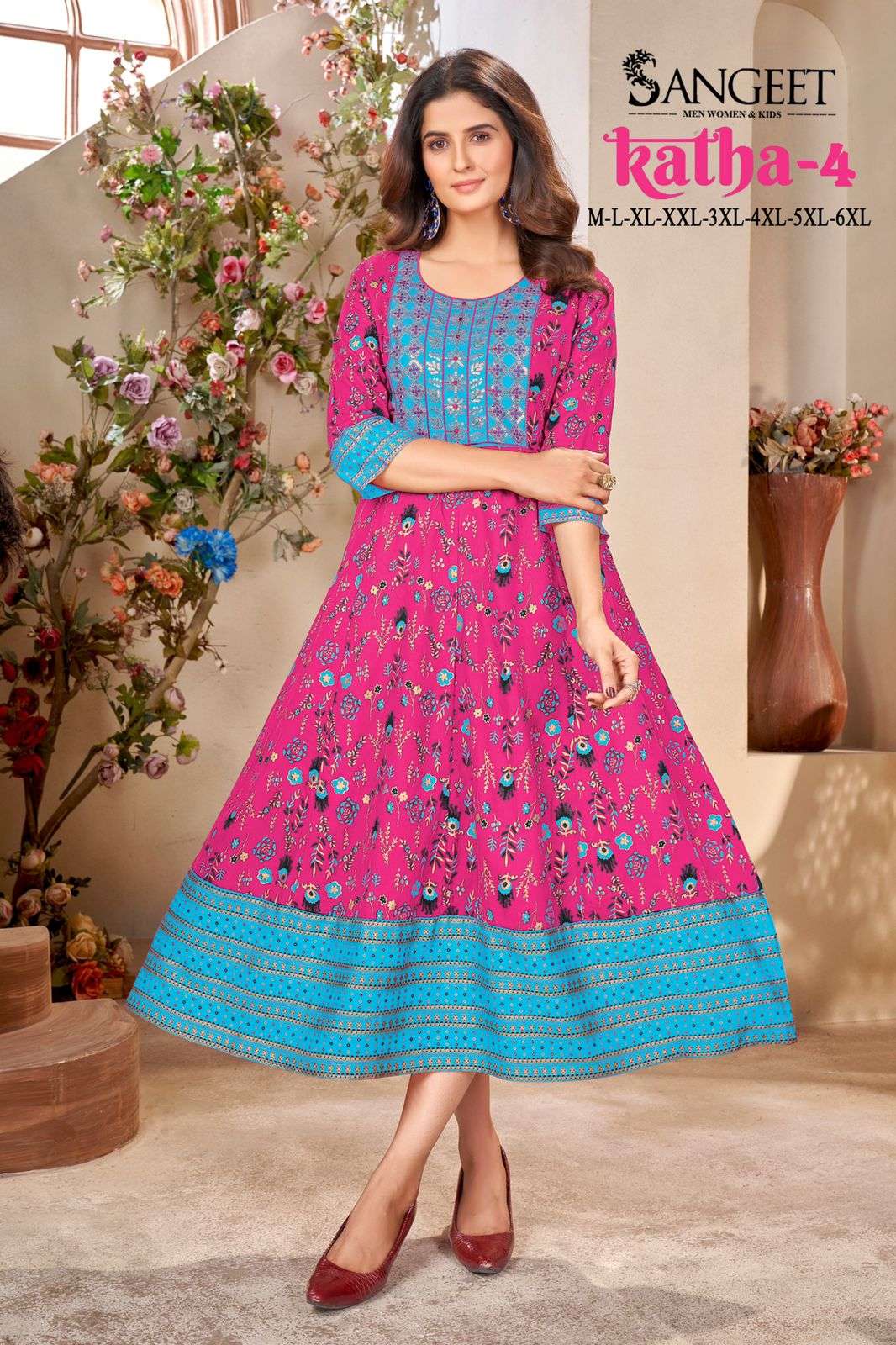 SANGEET KATHA VOL 4 RAYON FANCY SEQUENCE WORK MIDI GOWN 