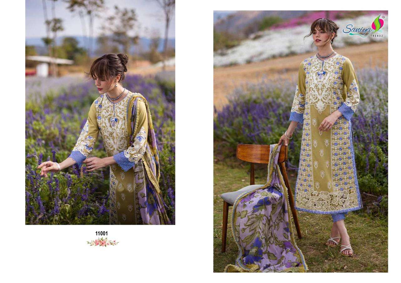 SANIYA TRENDZ MUSHQ VOL 11 COTTON CHIKANKARI DESIGNER SUIT