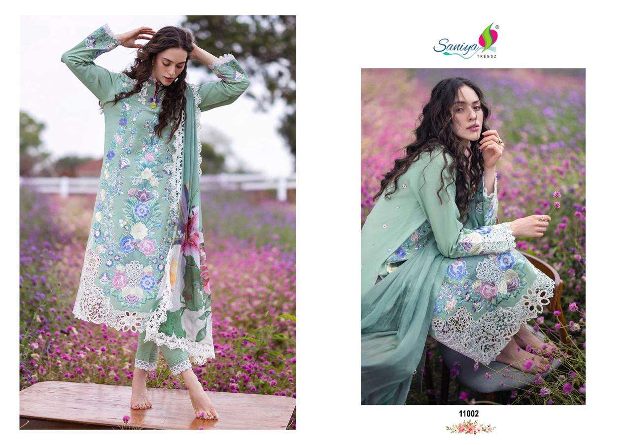 SANIYA TRENDZ MUSHQ VOL 11 COTTON CHIKANKARI DESIGNER SUIT