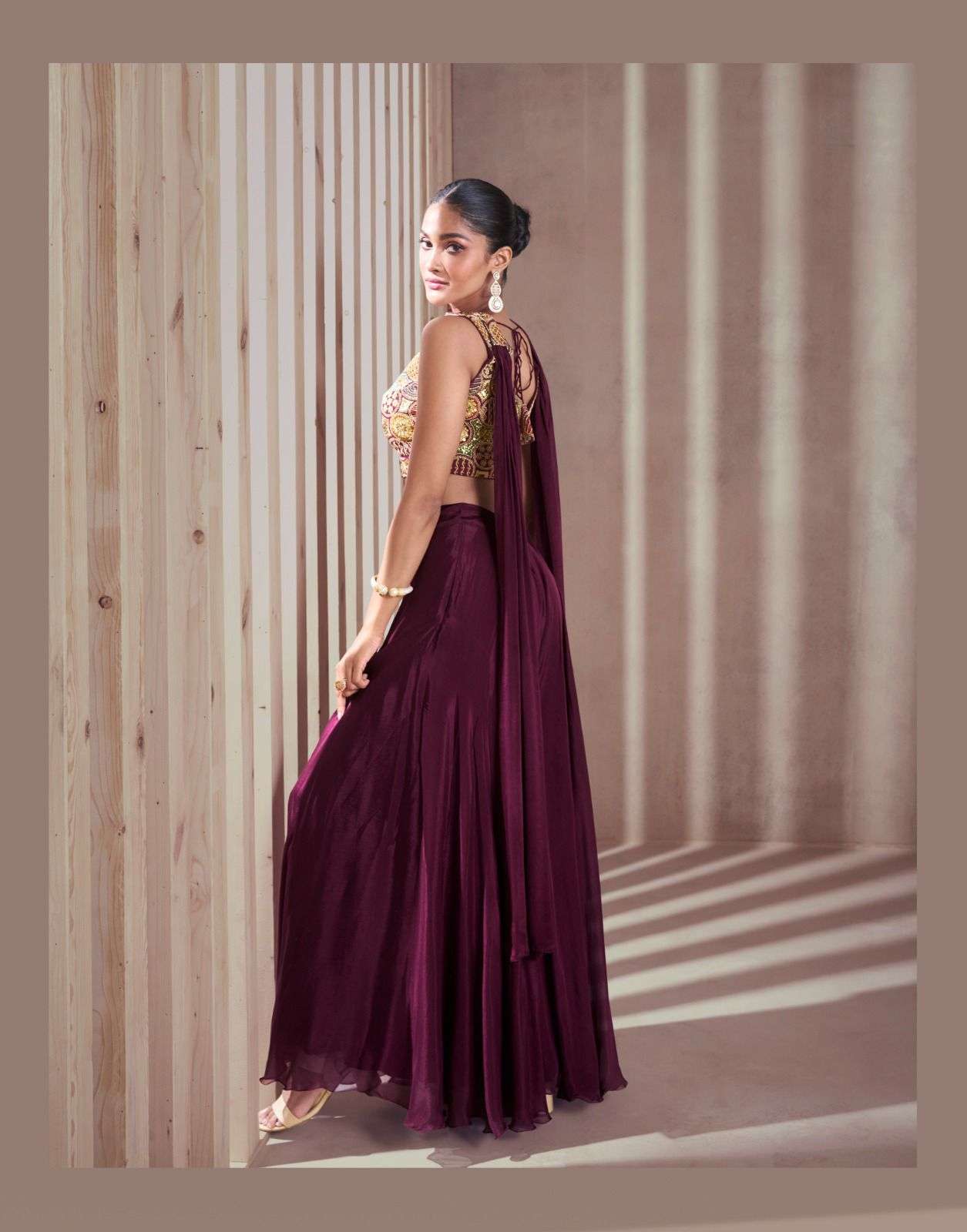 SAYURI DESIGNER NISHA SILK DESIGNER PARTY WEAR DRESS