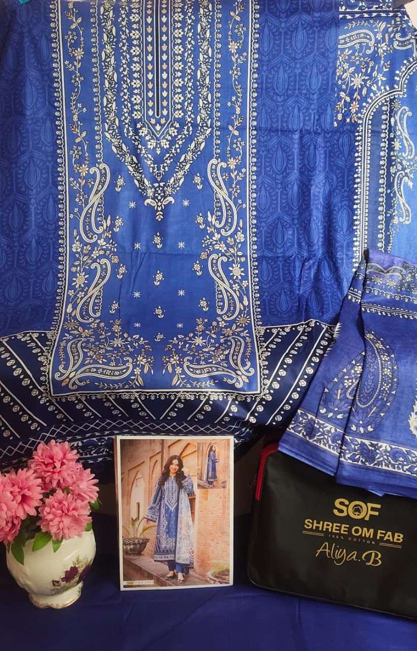 SHREE OM FAB ALIYA B VOL 2 COTTON DIGITAL KARACHI PRINT SUIT