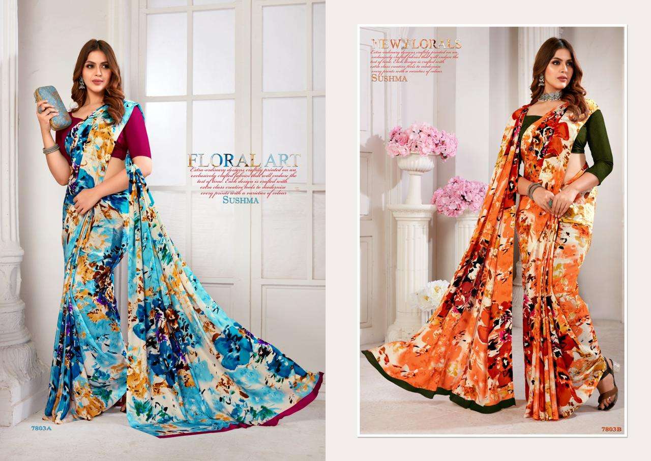 SUSHMA FASHIONABLE CREPE DIGITAL PRINTED SAREE