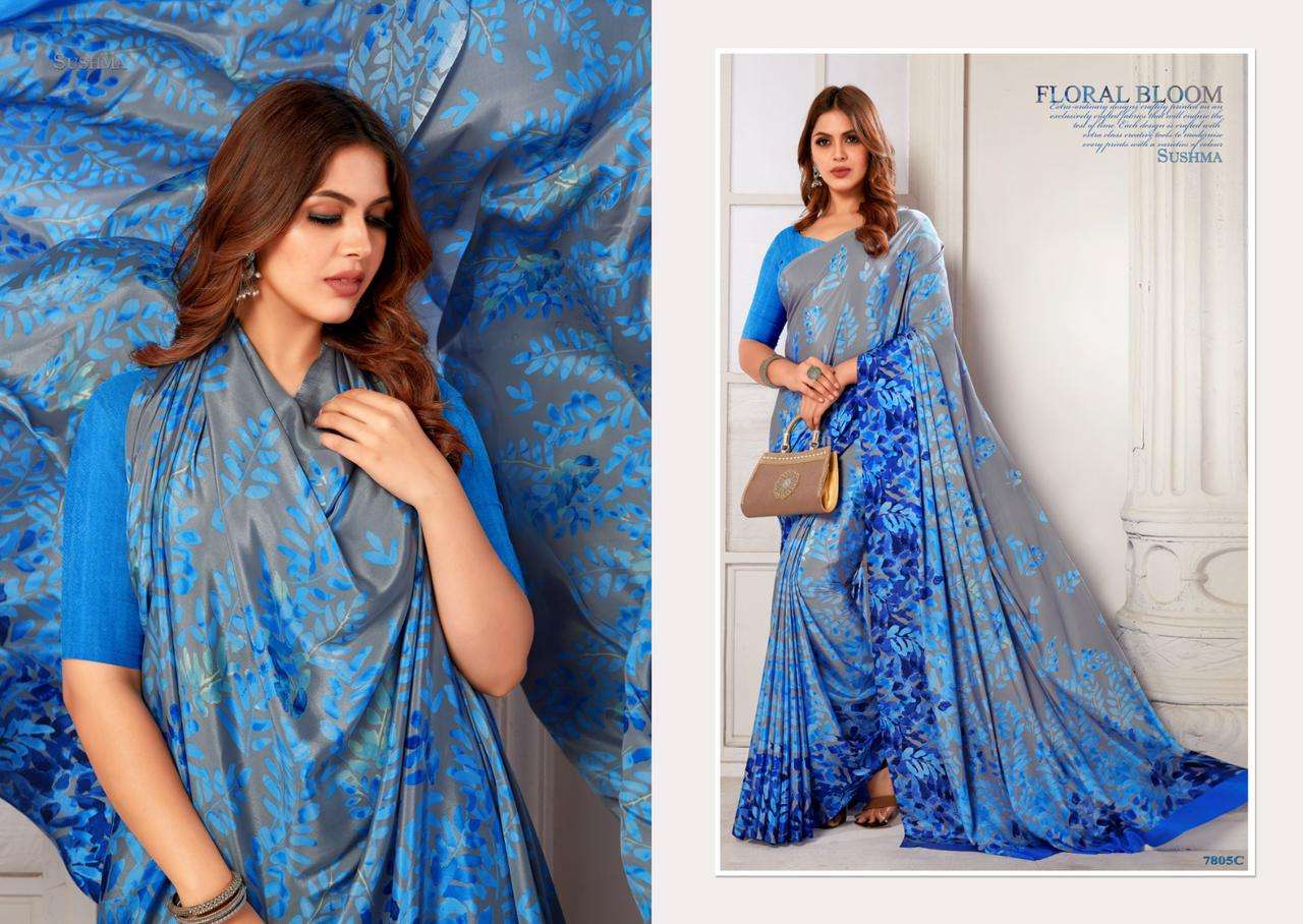 SUSHMA FASHIONABLE CREPE DIGITAL PRINTED SAREE