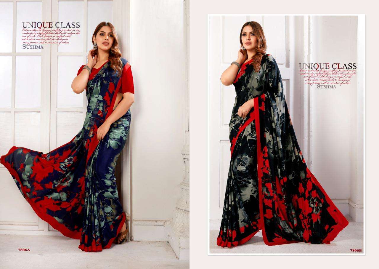 SUSHMA FASHIONABLE CREPE DIGITAL PRINTED SAREE