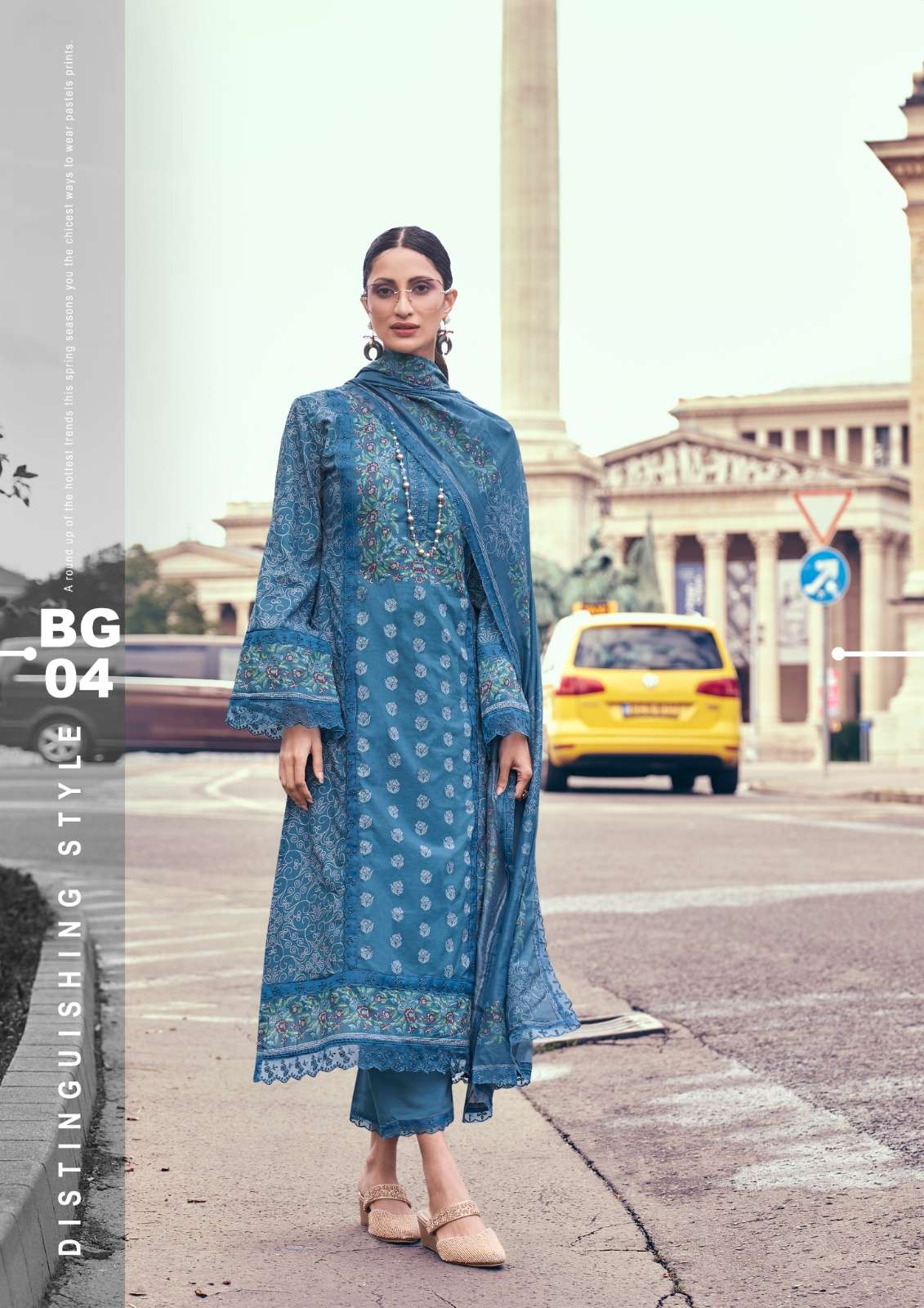 THE HERMITAGE SHOP BAGH LAWN COTTON CHIKANKARI WORK SUIT