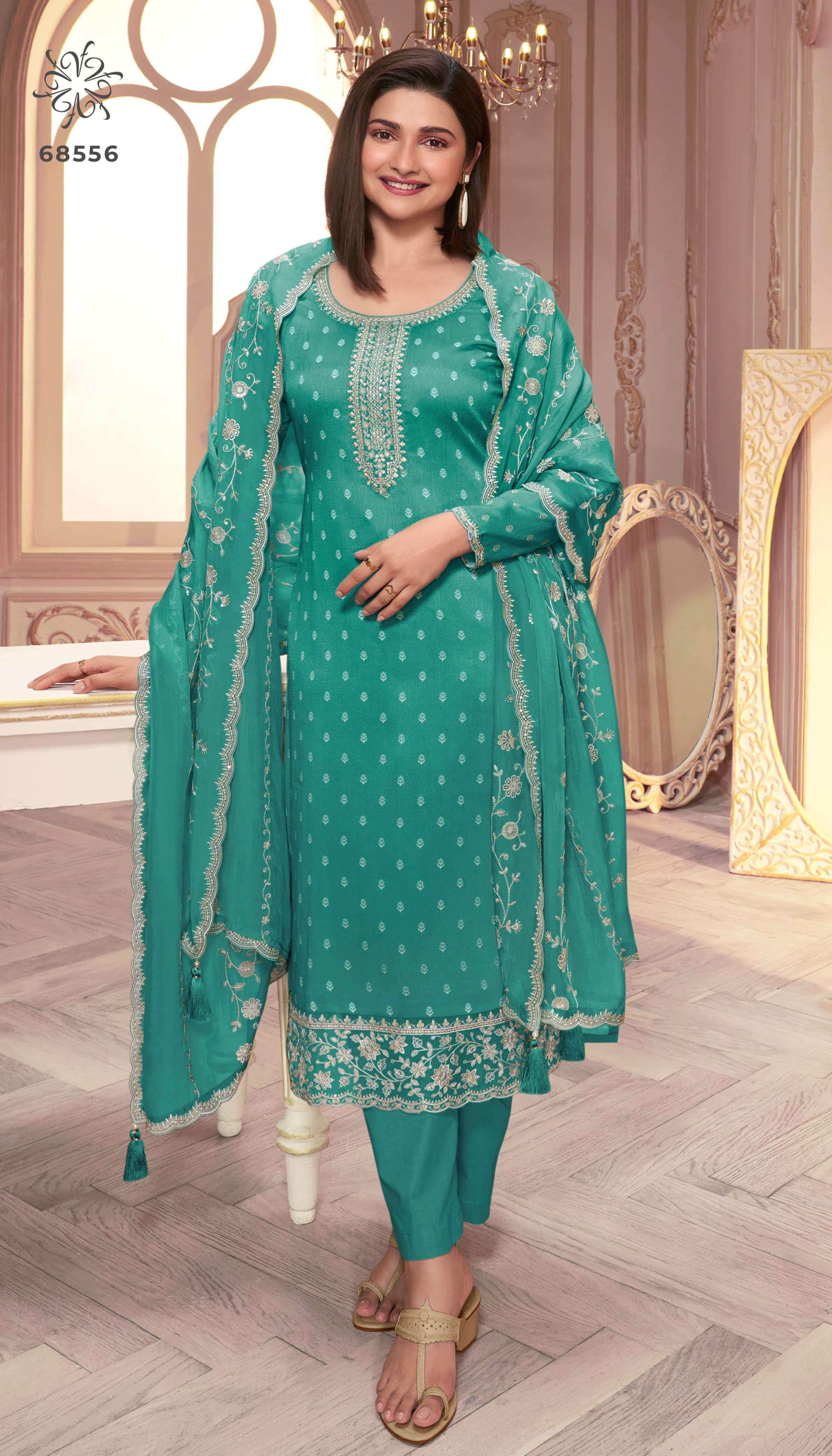 VINAY FASHION KULEESH PURVA GEORGETTE EMBROIDERY DESIGNER SUIT