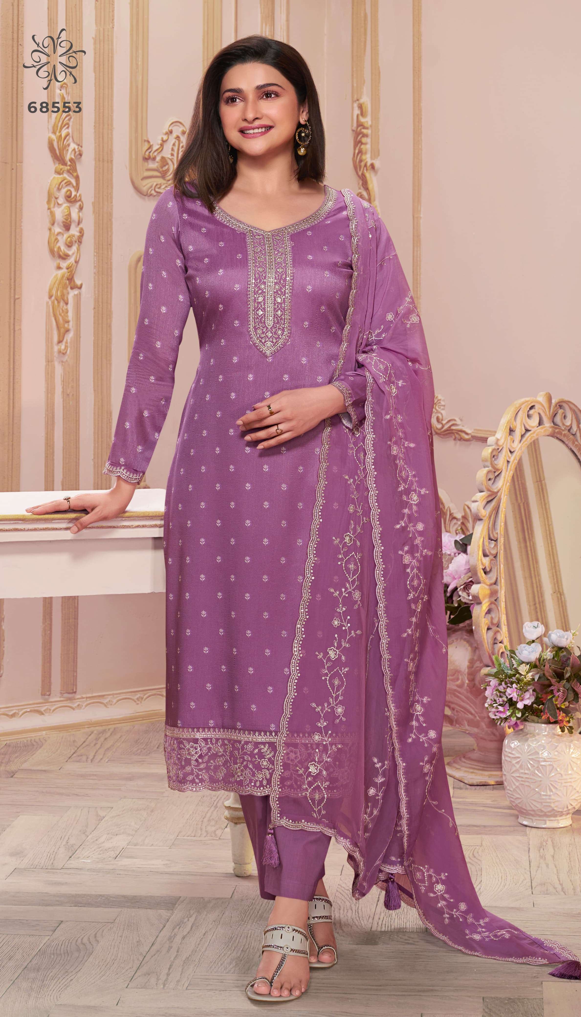 VINAY FASHION KULEESH PURVA GEORGETTE EMBROIDERY DESIGNER SUIT