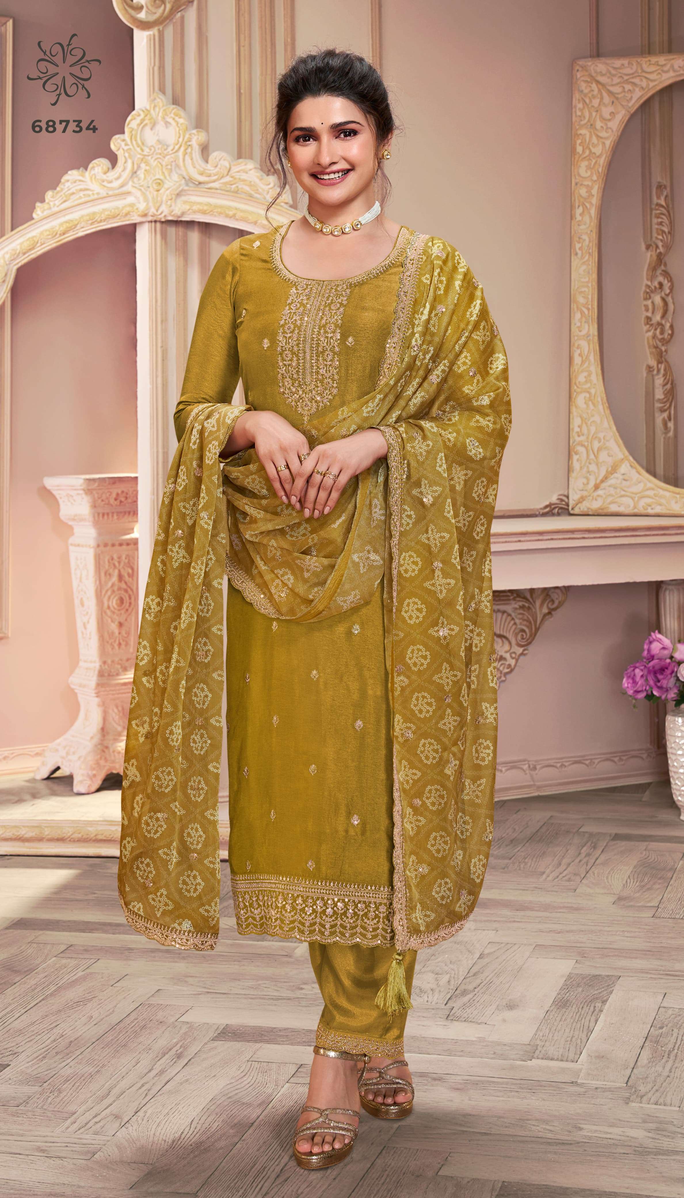 VINAY FASHION KULEESH SAANJH SILK GEORGETTE HEAVY DESIGNER SUIT
