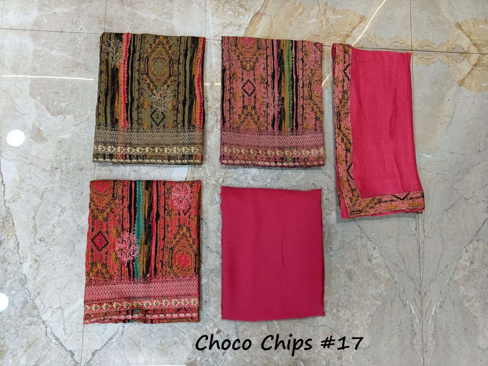 VISHWAM FABRICS CHOCO CHIPS D NO 17 CRAPE SUIT