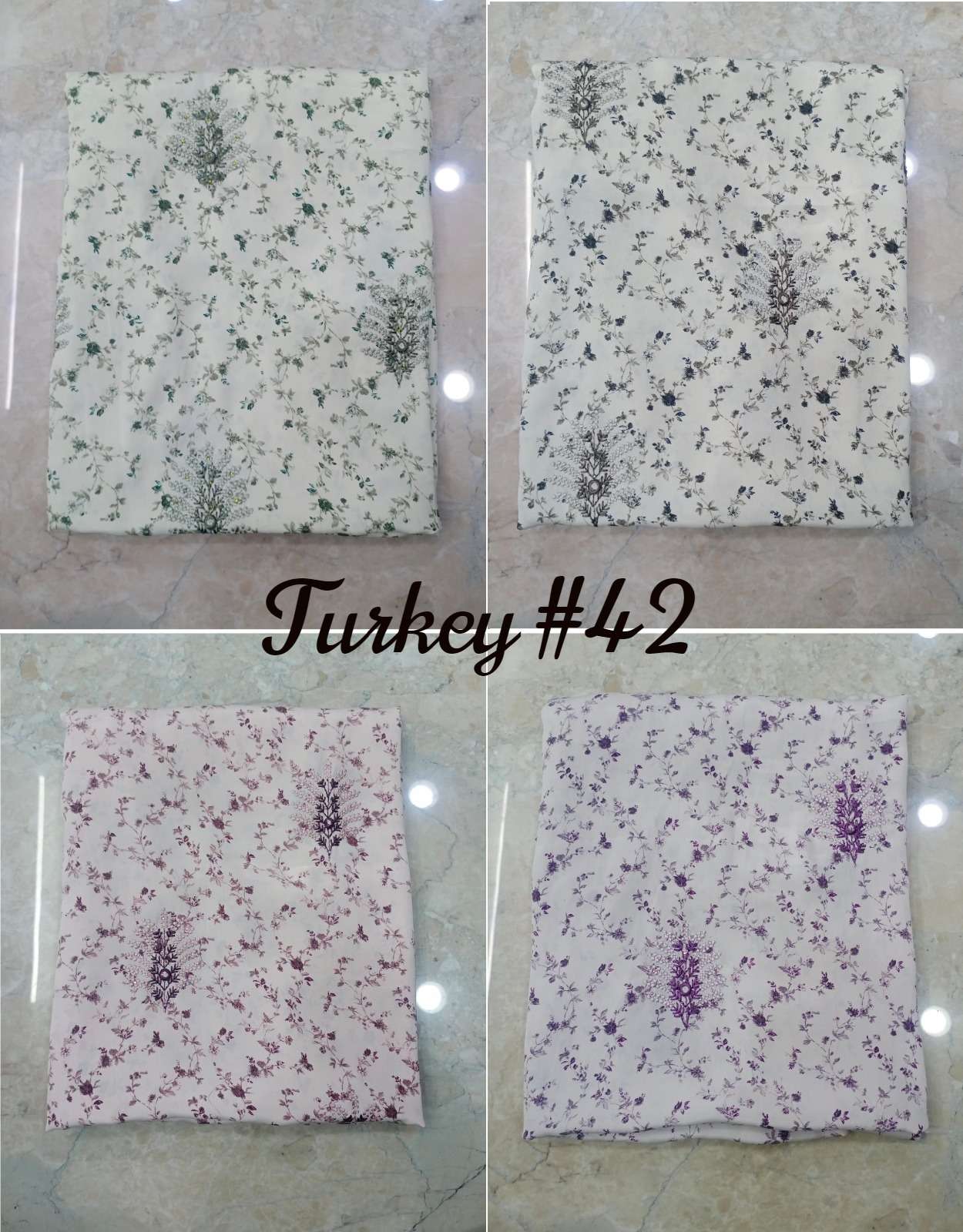 VISHWAM FABRICS TURKEY D NO 42 & 48 CRAPE FANCY WORK SALWAR SUIT