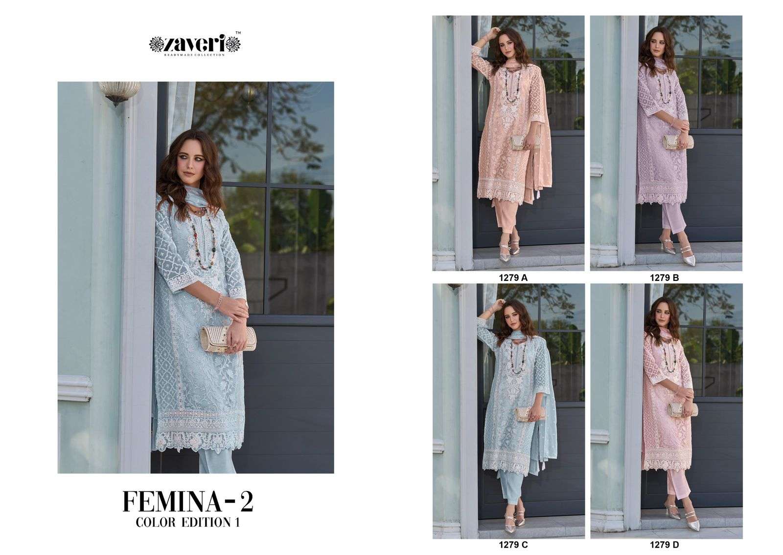 ZAVERI WOMEN BEAUTY FEMINA COLOR EDITION VOL 2 ORGANZA DESIGNER SUIT