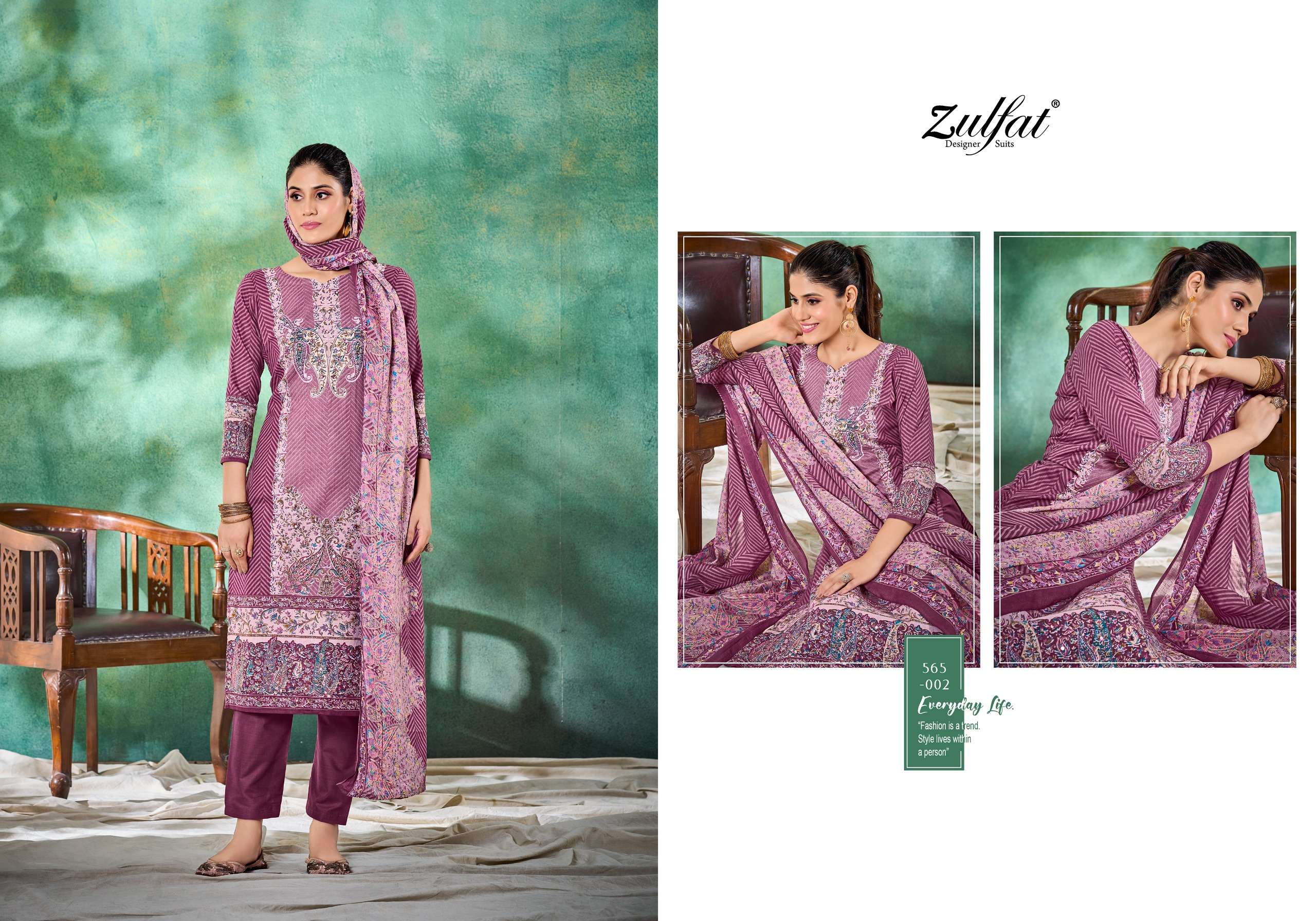 ZULFAT DESIGNER SUITS TANIA VOL 3 COTTON PRINT SALWAR SUIT