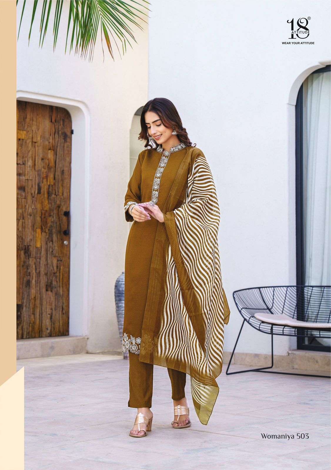 18 ATTITUDE WOMANIYA VOL 5 VISCOSE FANCY WORK KURTI COMBO SET 