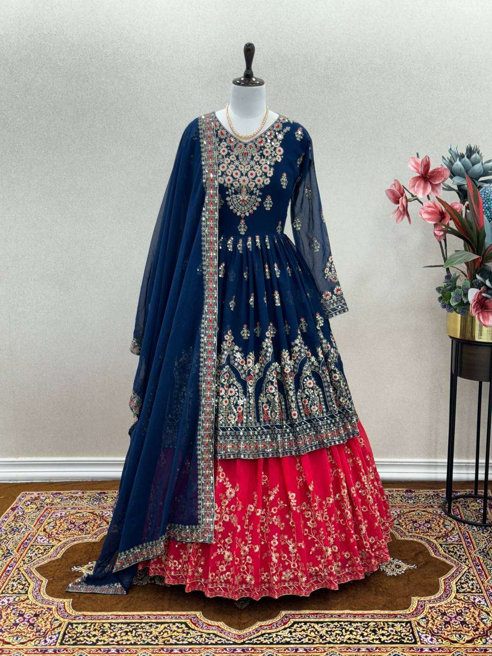 AD 174 TOP WITH LEHENGA AND DUPATTA SET