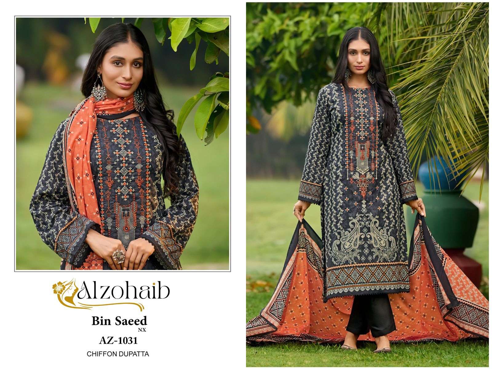 AL ZOHAIB BIN SAEED NX COTTON FANCY EMBROIDERY SUIT