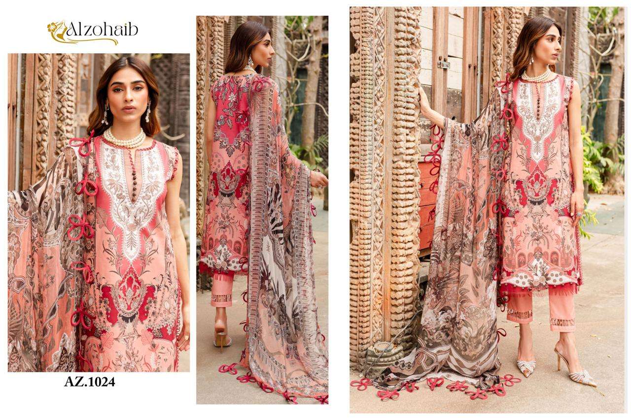 AL ZOHAIB QUEEN COURT VOL 1  COTTON PATCH EMBROIDERY SUIT