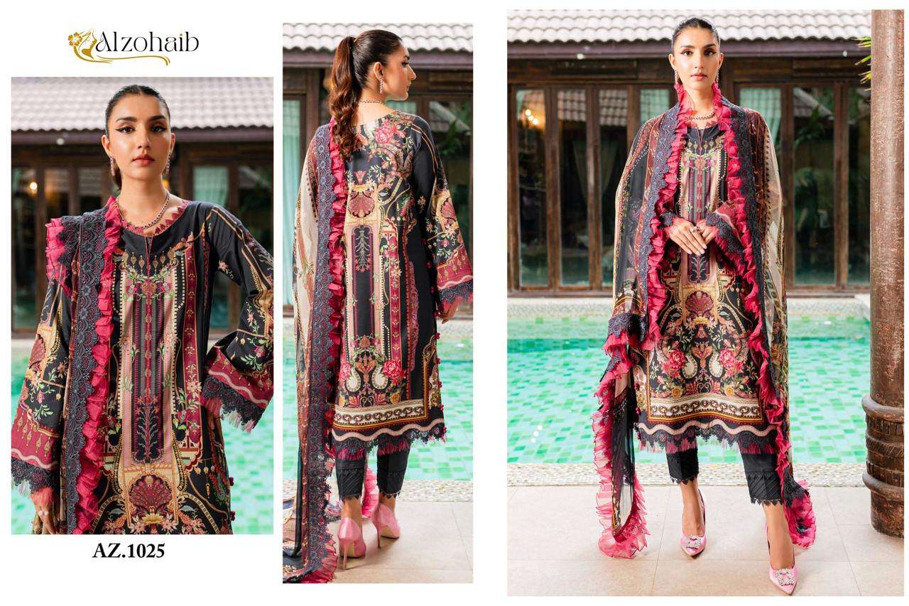 AL ZOHAIB QUEEN COURT VOL 1  COTTON PATCH EMBROIDERY SUIT