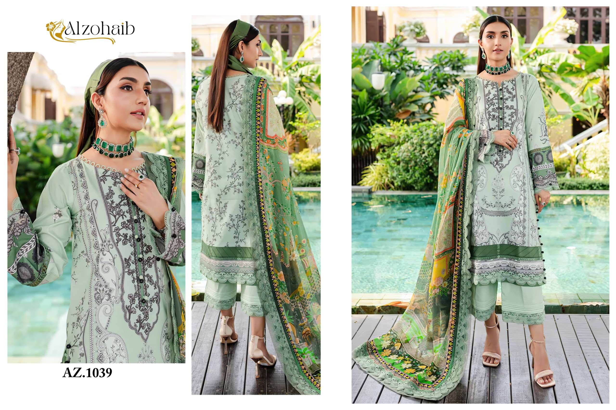 AL ZOHAIB QUEEN COURT VOL 2 COTTON PATCH EMBROIDERY WORK SUIT