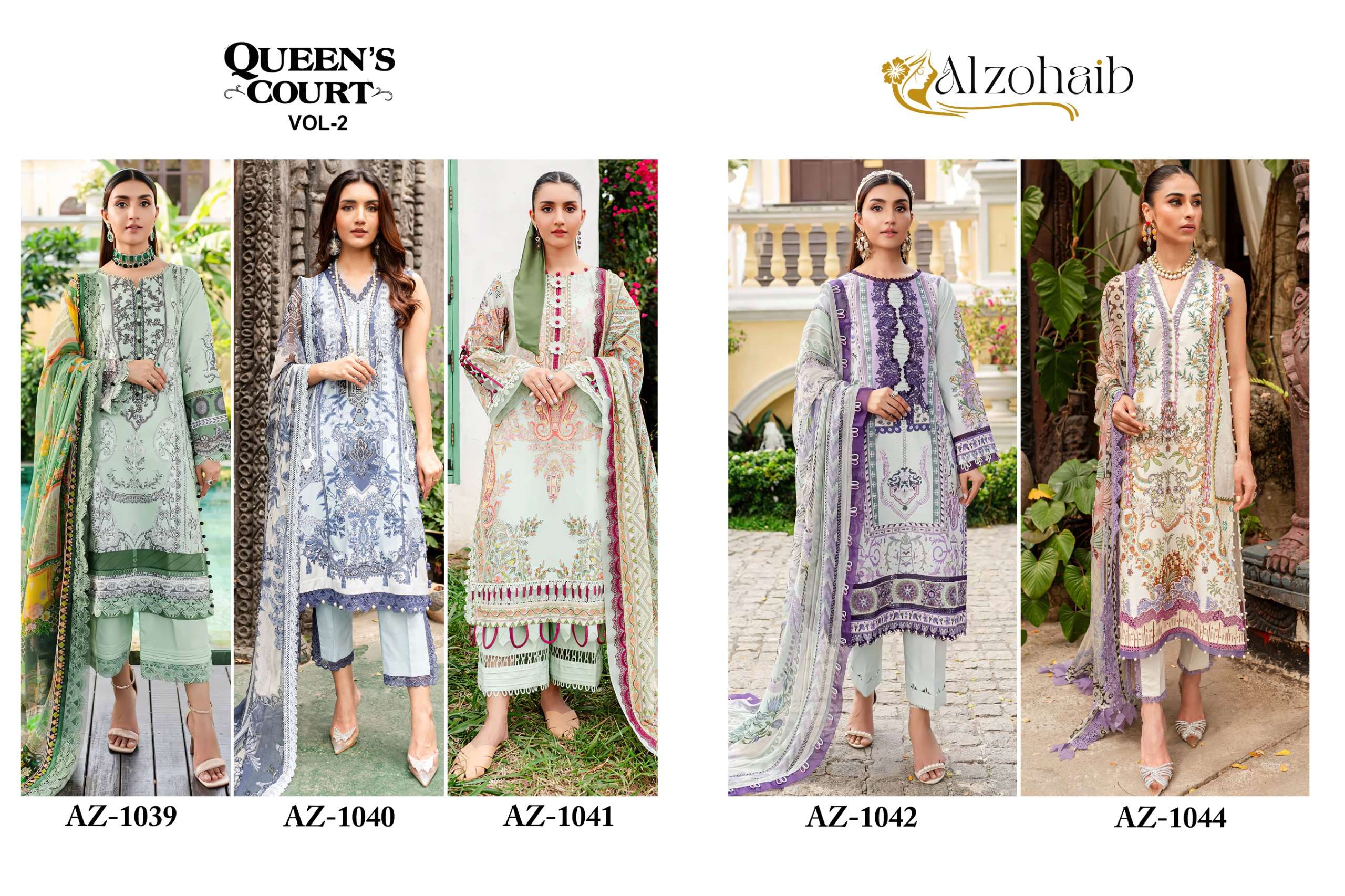 AL ZOHAIB QUEEN COURT VOL 2 COTTON PATCH EMBROIDERY WORK SUIT
