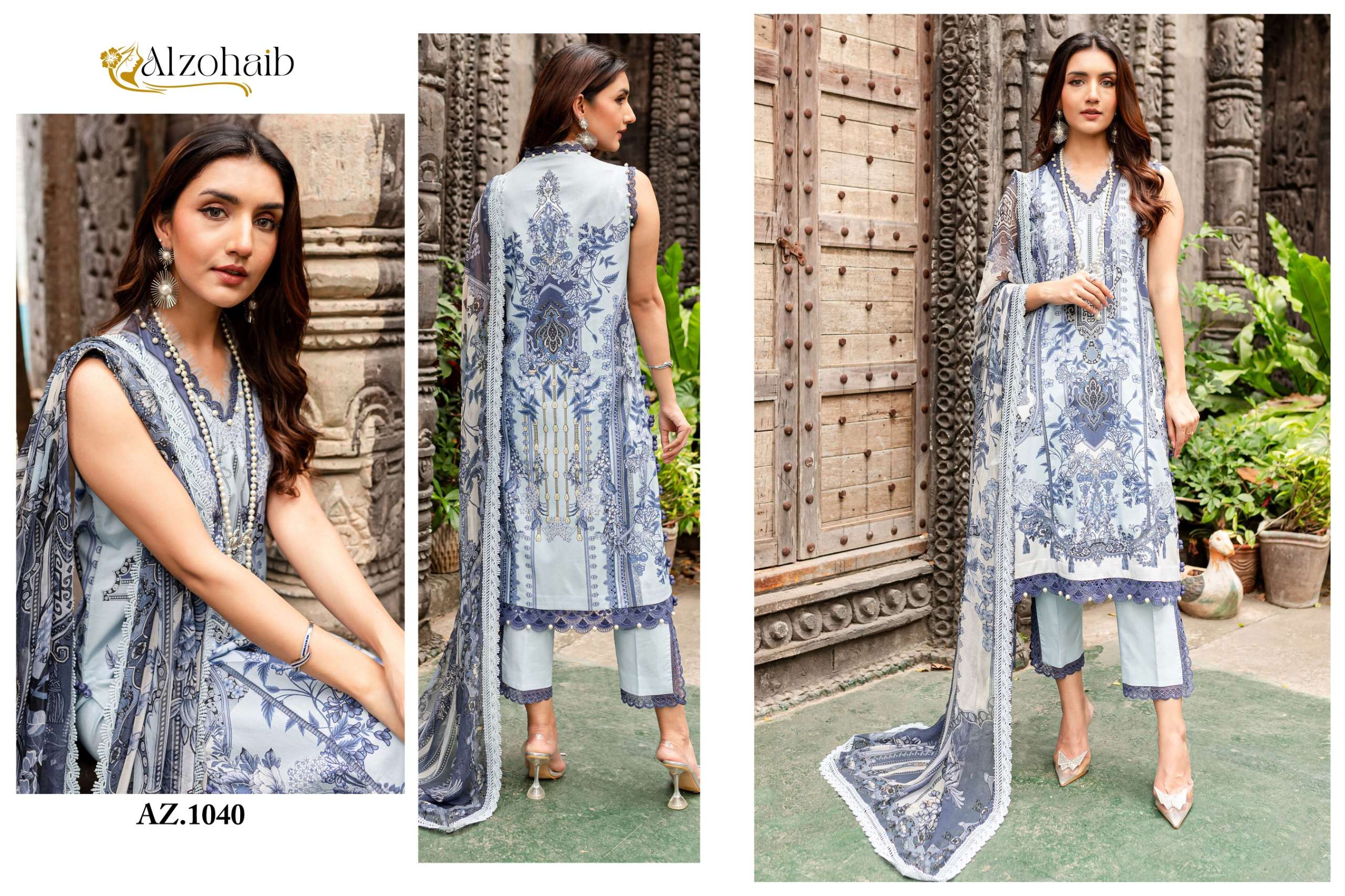 AL ZOHAIB QUEEN COURT VOL 2 COTTON PATCH EMBROIDERY WORK SUIT