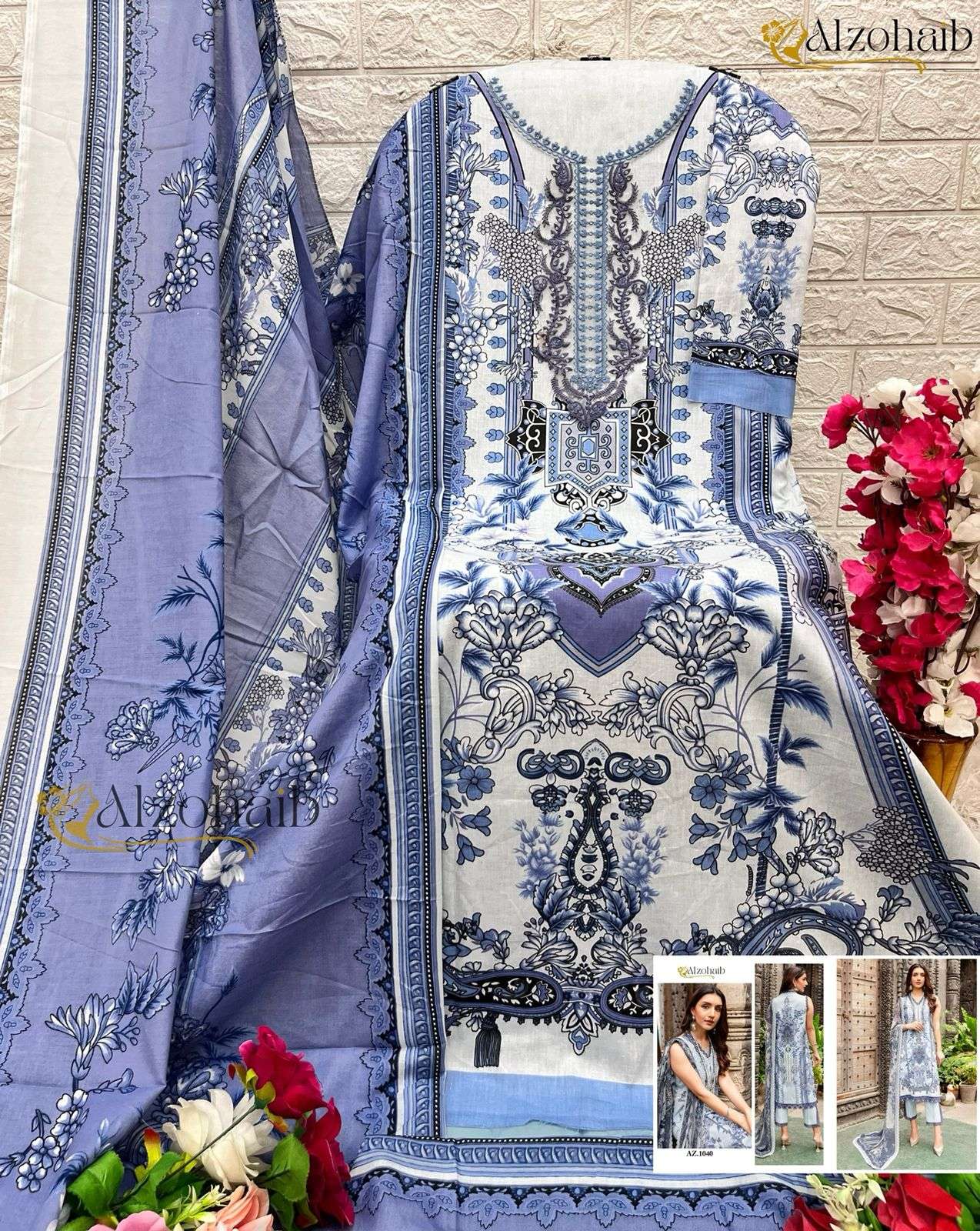 AL ZOHAIB QUEEN COURT VOL 2 COTTON PATCH EMBROIDERY WORK SUIT