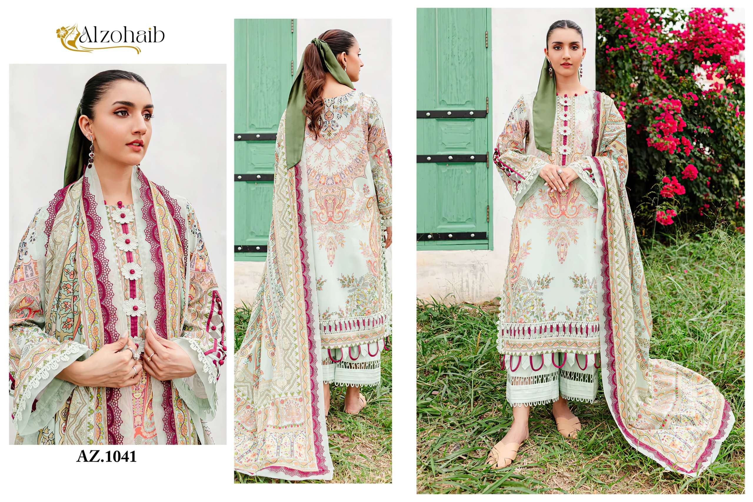 AL ZOHAIB QUEEN COURT VOL 2 COTTON PATCH EMBROIDERY WORK SUIT