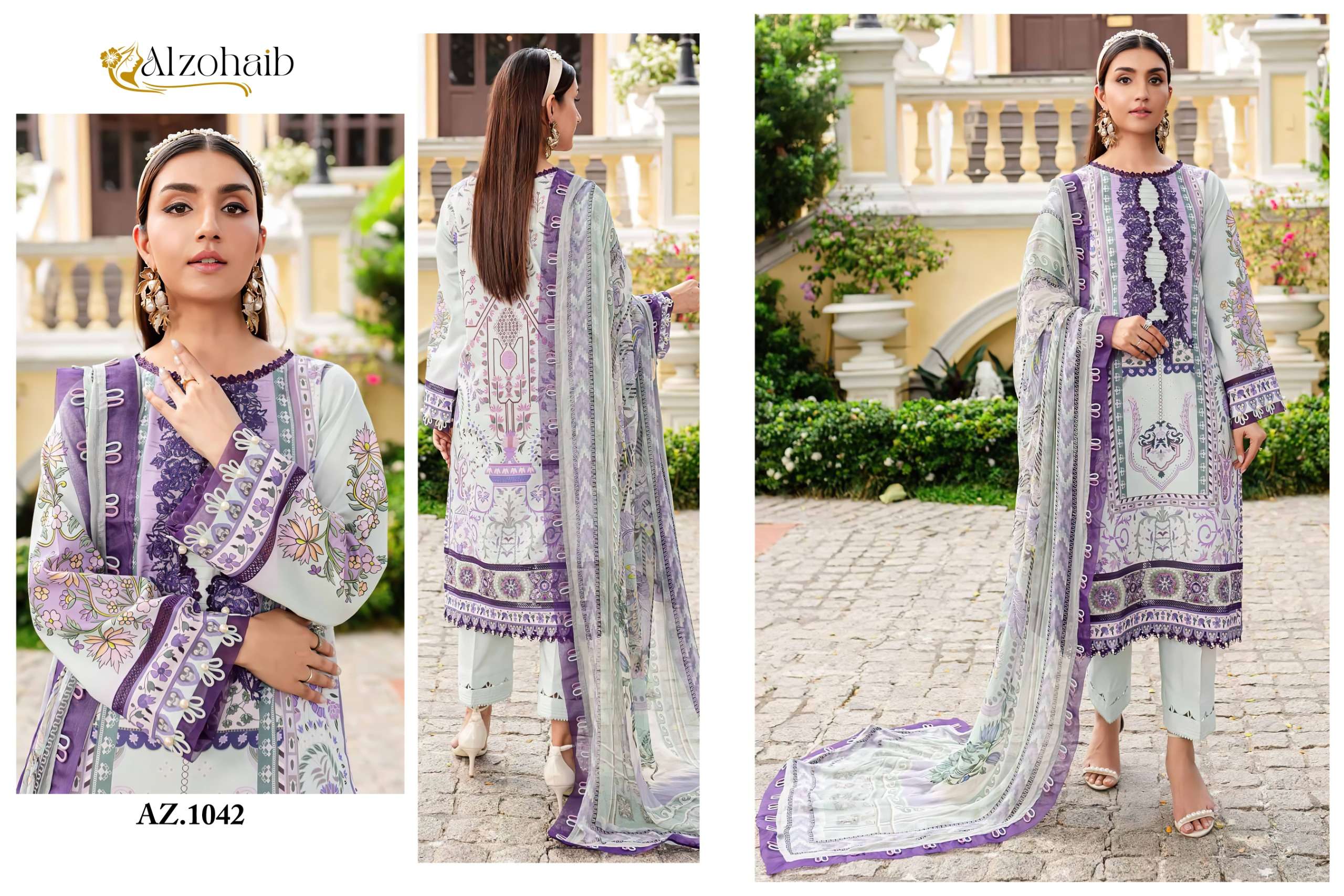 AL ZOHAIB QUEEN COURT VOL 2 COTTON PATCH EMBROIDERY WORK SUIT