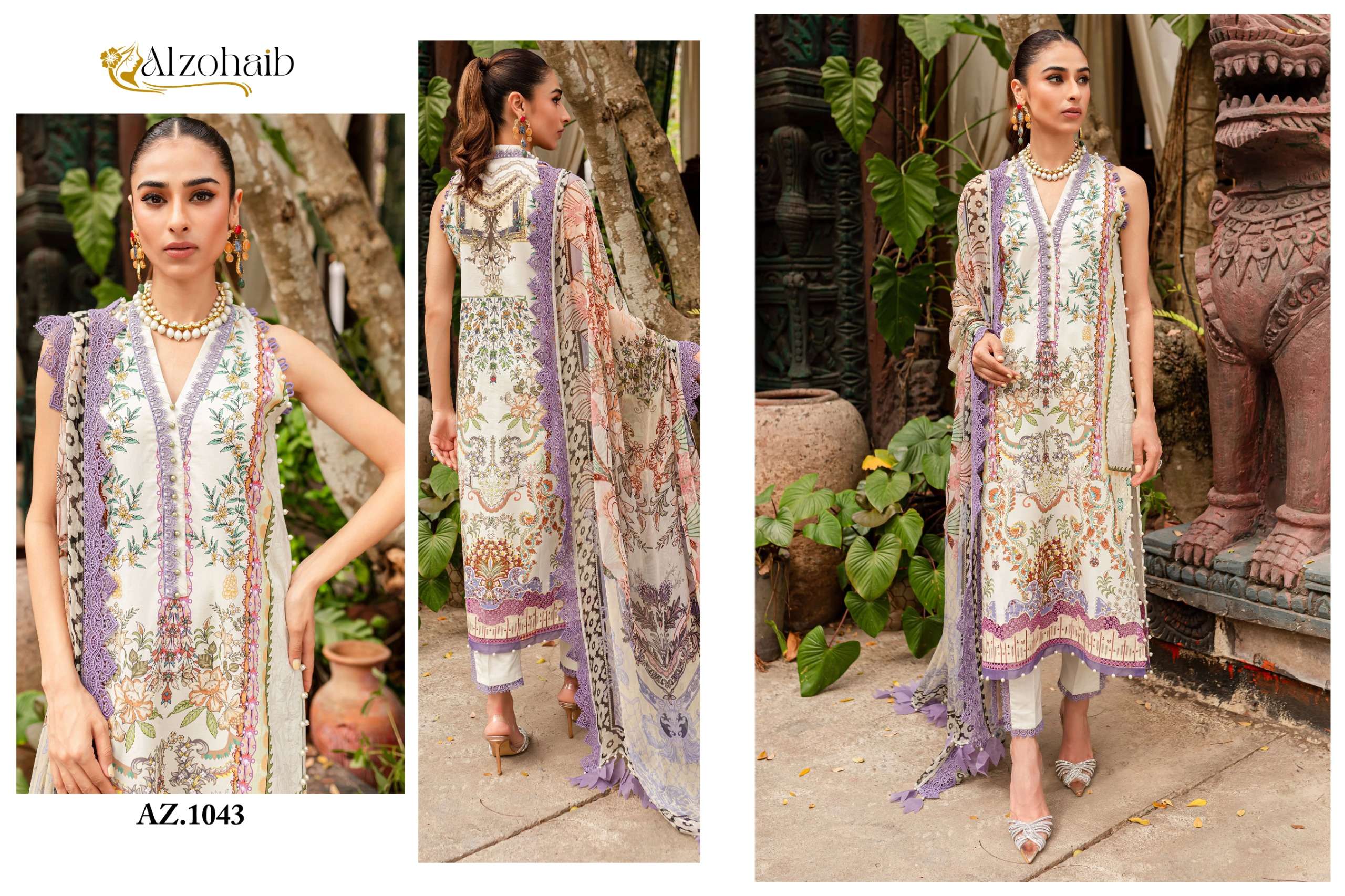AL ZOHAIB QUEEN COURT VOL 2 COTTON PATCH EMBROIDERY WORK SUIT
