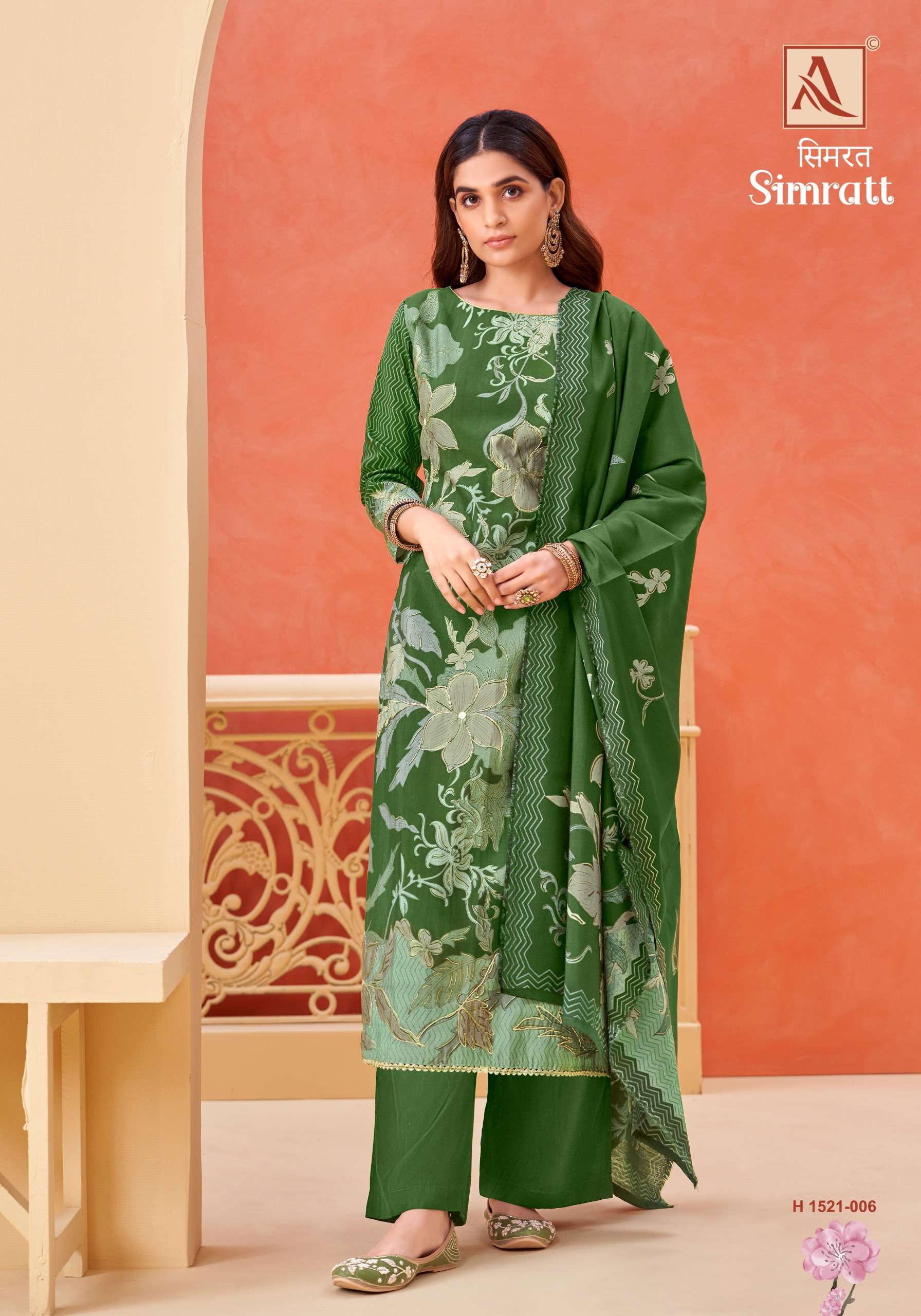 ALOK SUITS SIMRATT VISCOSE PRINT WITH FANCY WORK SUIT