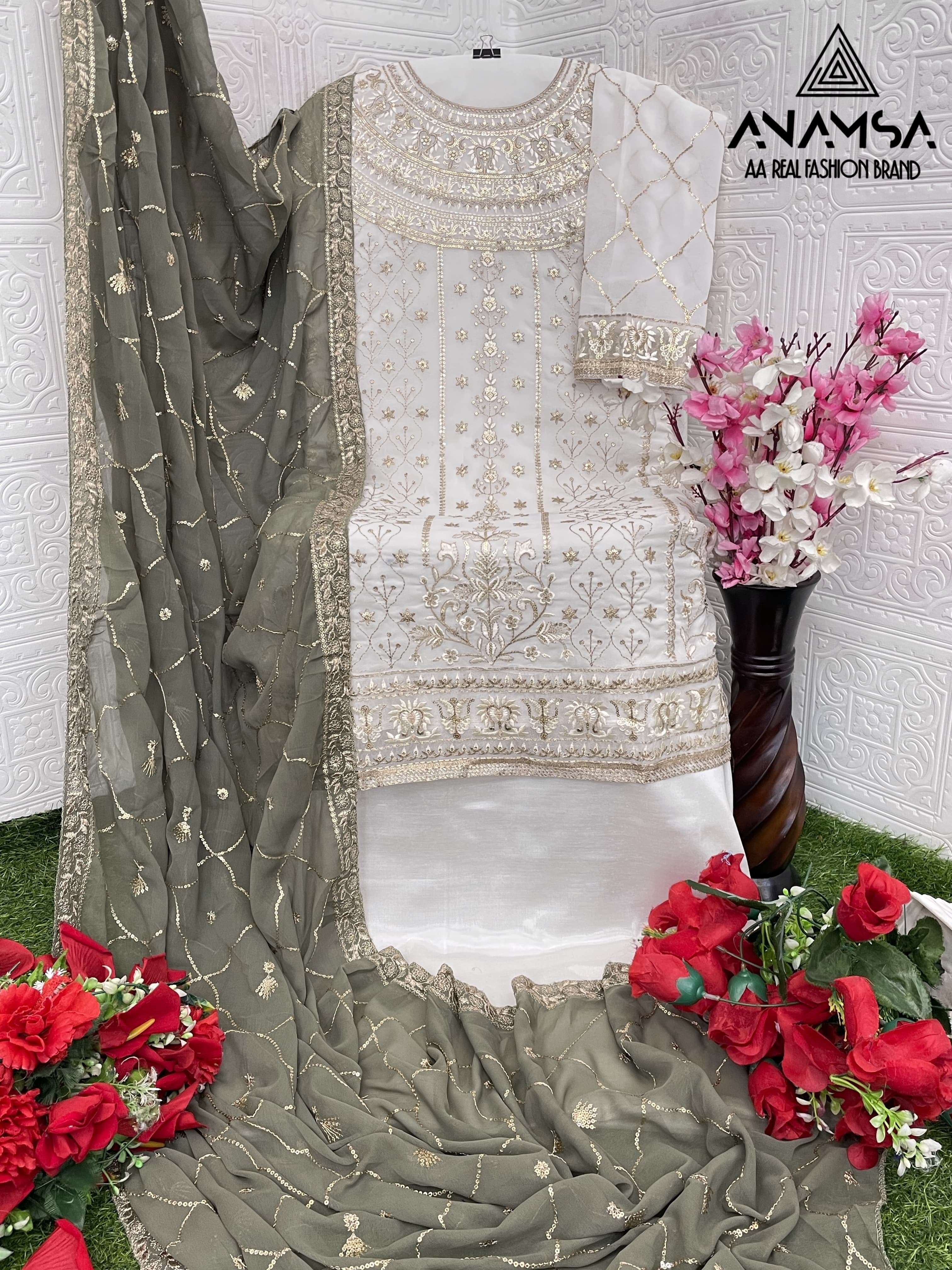 ANAMSA D NO 503 FOX GEORGETTE DESIGNER SUIT