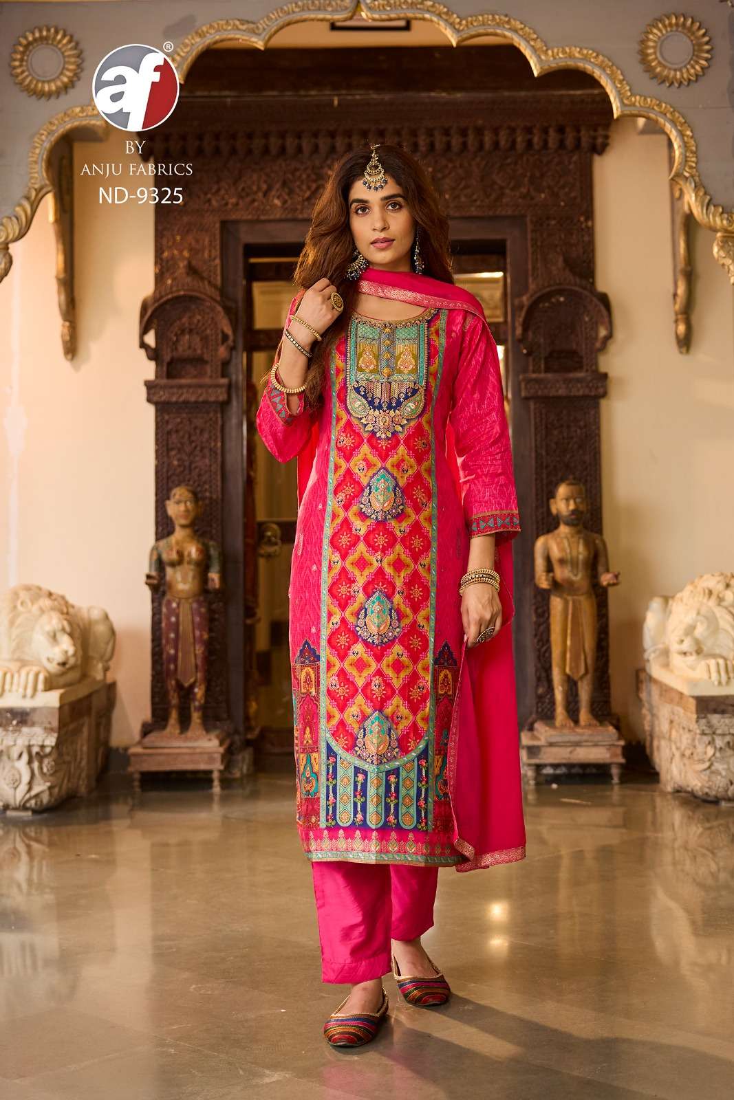 ANJU FABRICS D NO 9324 SILK DESIGNER READY MADE SUIT