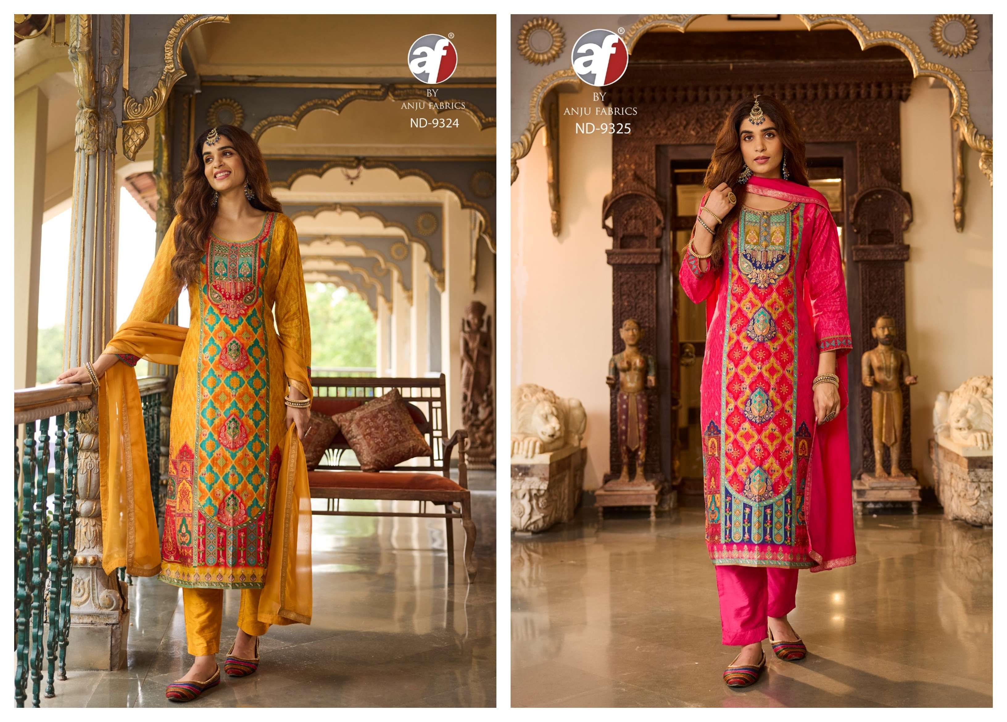 ANJU FABRICS D NO 9324 SILK DESIGNER READY MADE SUIT