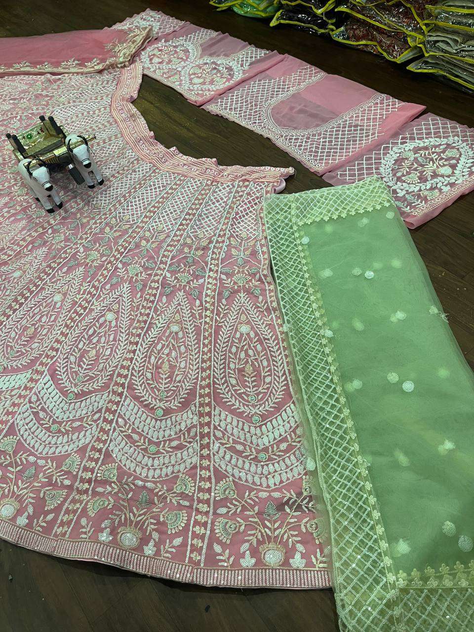 BD 1640 GEORGETTE HEAVY DESIGNER LEHENGA CHOLI